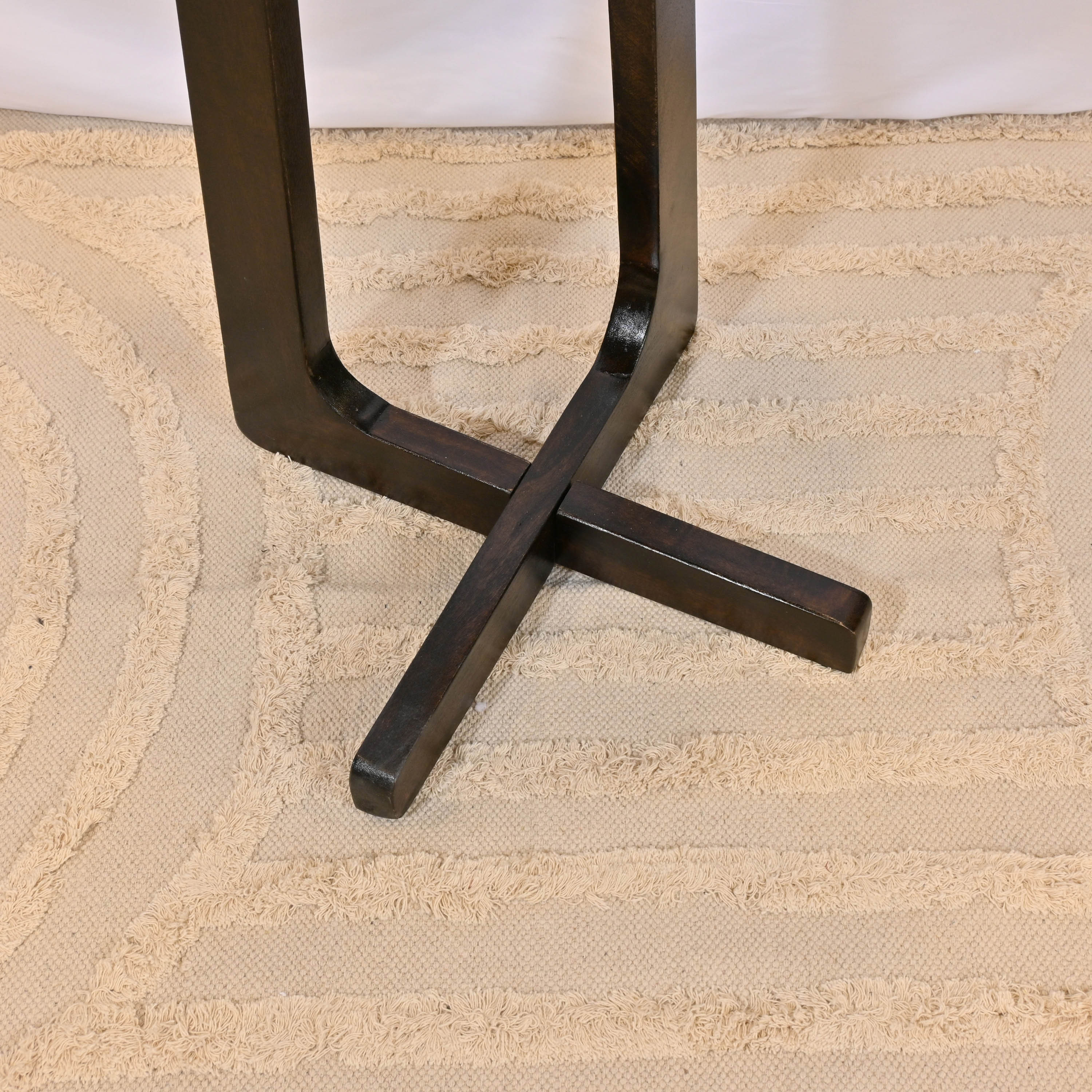 #confirm dimensions# Crafted by Lifestyle Round Wooden Top End Table with Metal Accent - 90x45 cms-furniture-livingroom-sideandendtables-image-4