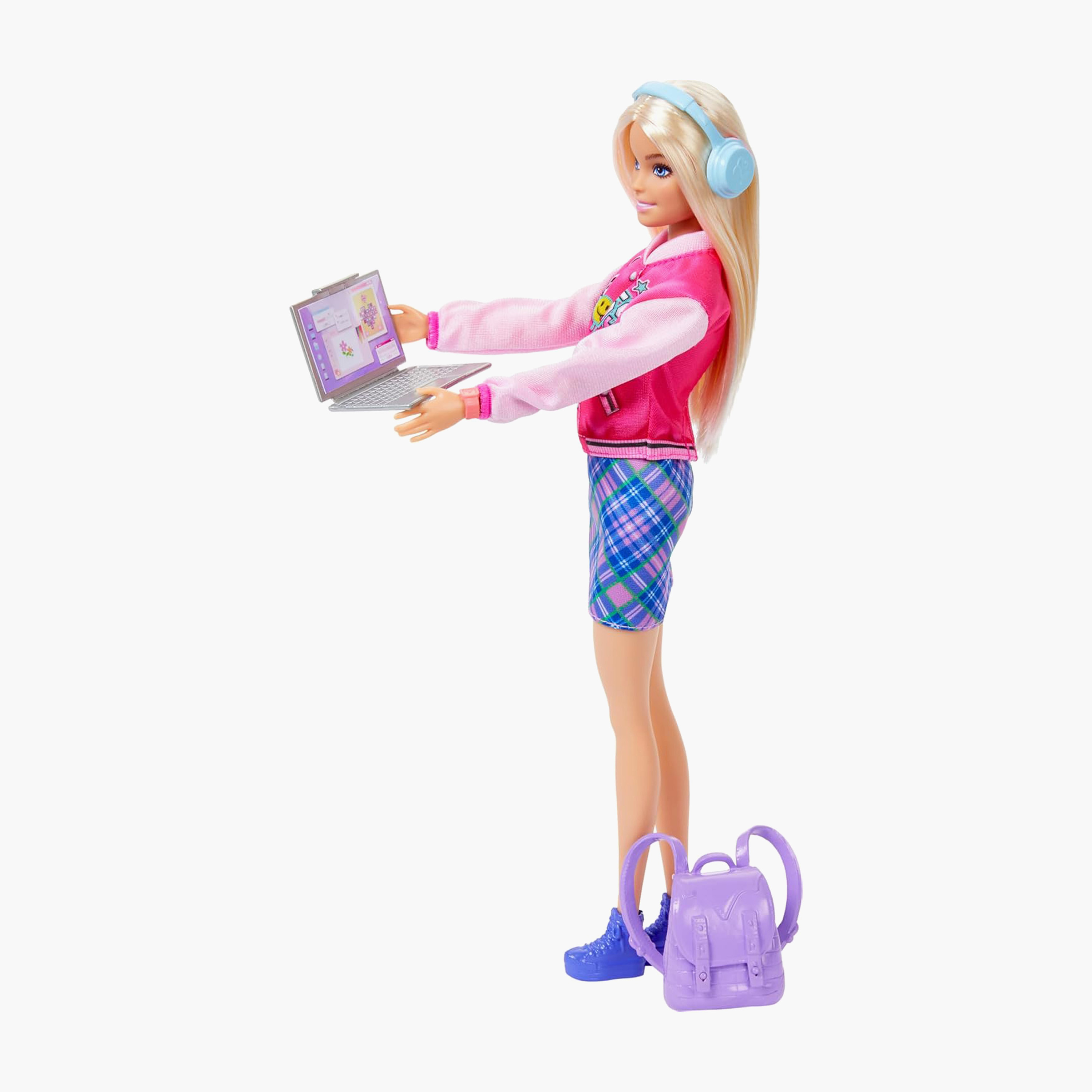 Barbie I Love School Doll & Accessories Toy Set, 7 Pieces Include Backpack, Laptop, Blonde Doll-toys-dollsandplaysets-dollplaysets-image-4