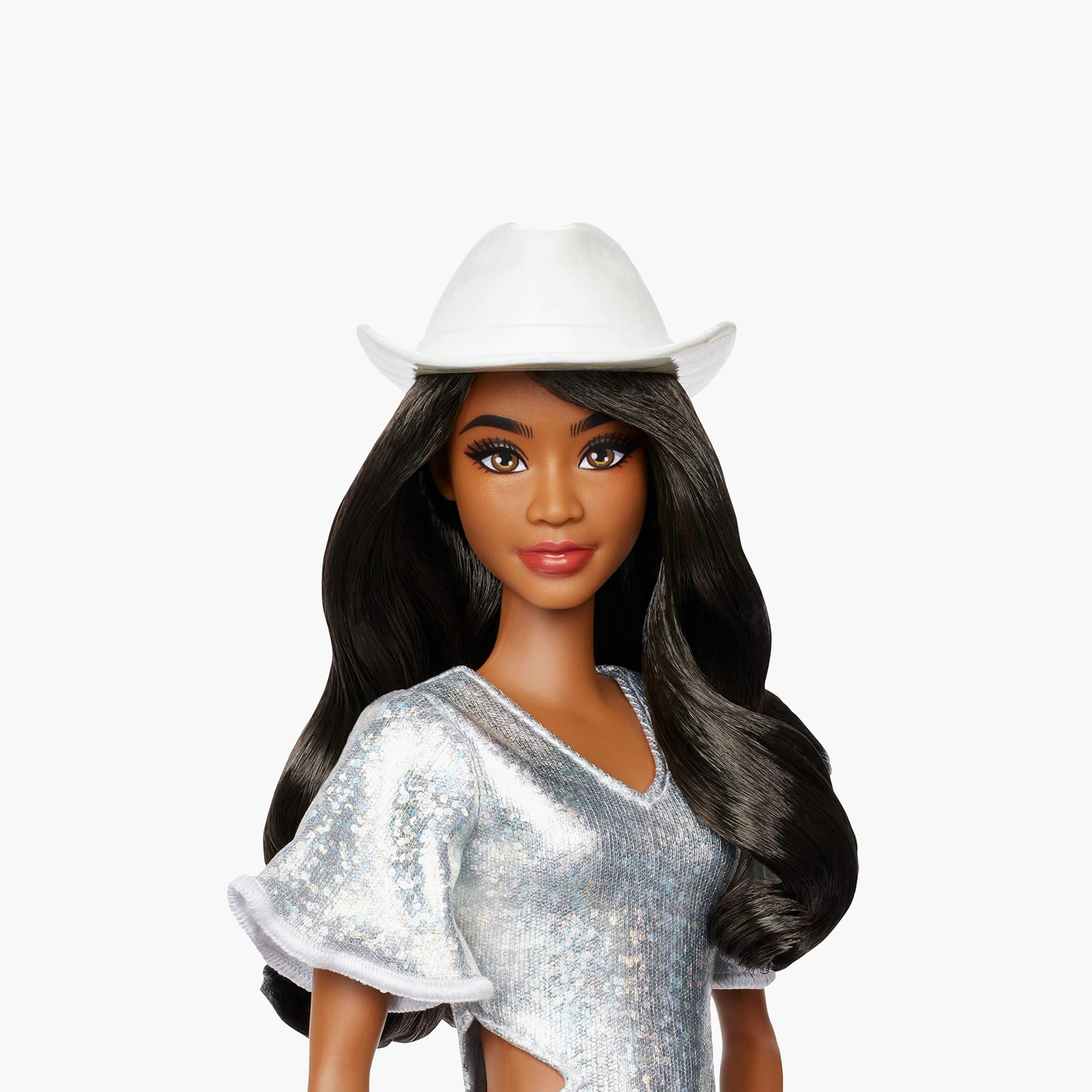 Barbie Fashionistas Doll #239, Black Hair, Sparkly Silver Fringe Dress, Western Accessories-toys-dollsandplaysets-dolls-image-3