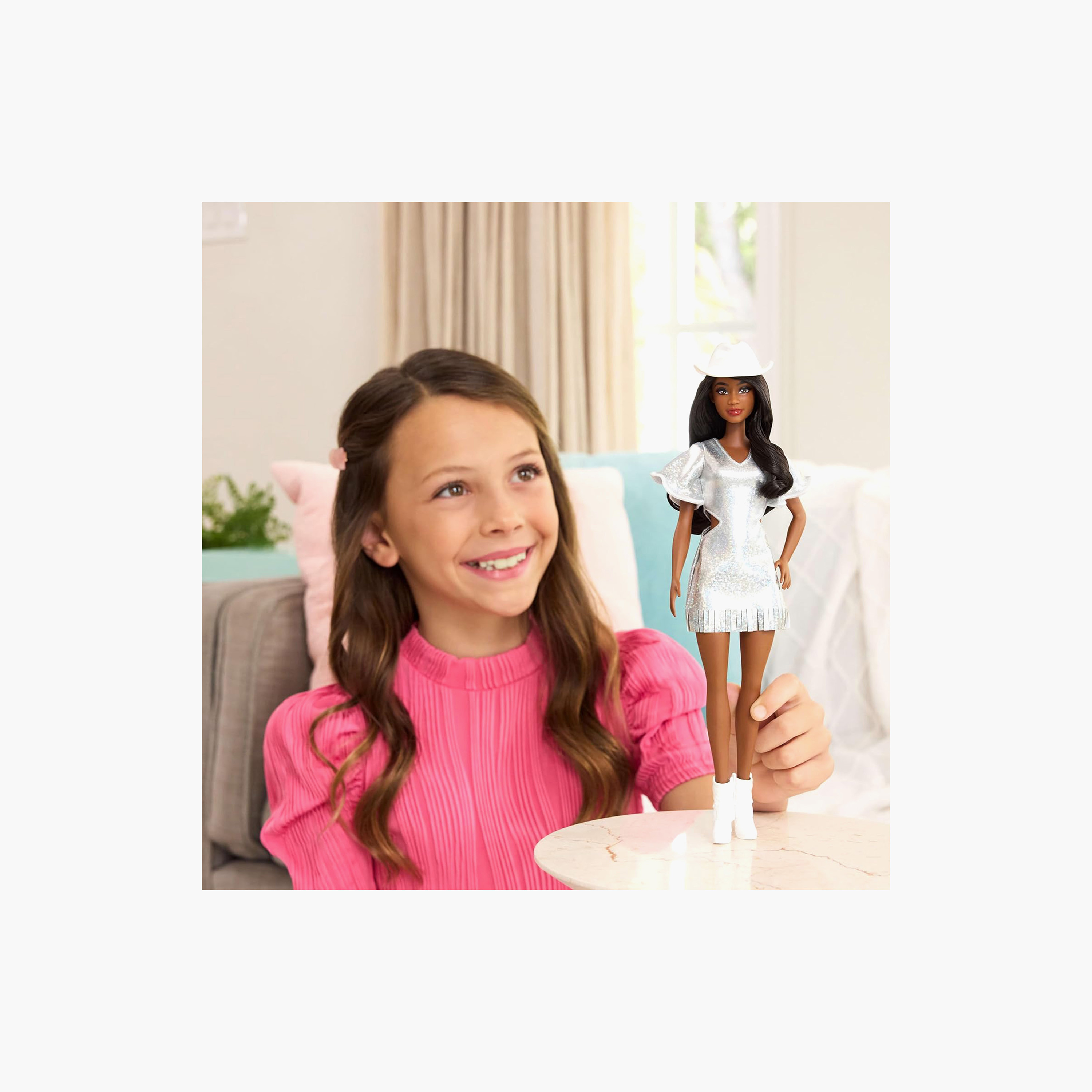 Barbie Fashionistas Doll #239, Black Hair, Sparkly Silver Fringe Dress, Western Accessories-toys-dollsandplaysets-dolls-image-5