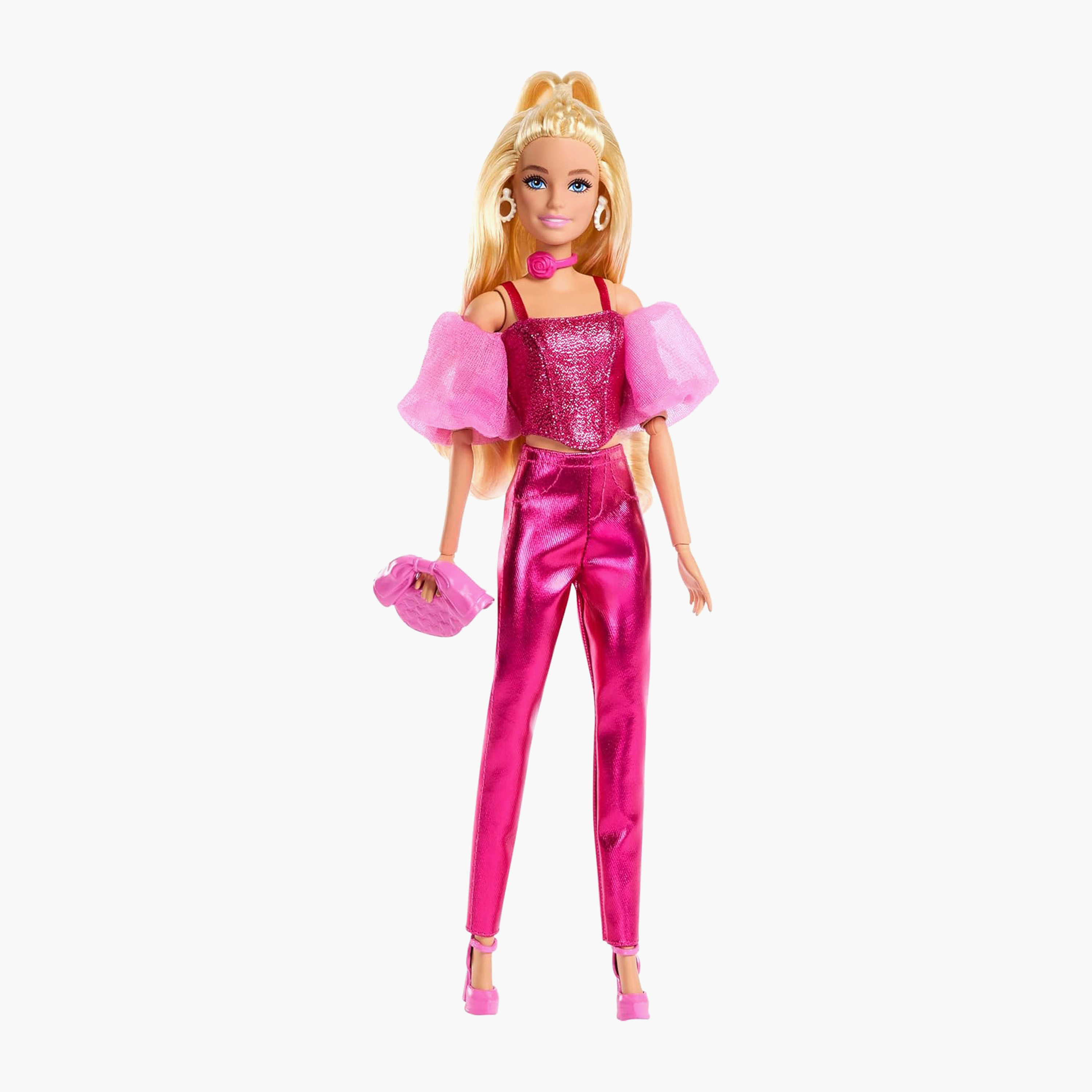 Barbie Deluxe Style Doll #5 in Metallic Outfit, Sparkly Corset Top and Shiny Pants with Accessories-toys-dollsandplaysets-dolls-image-1