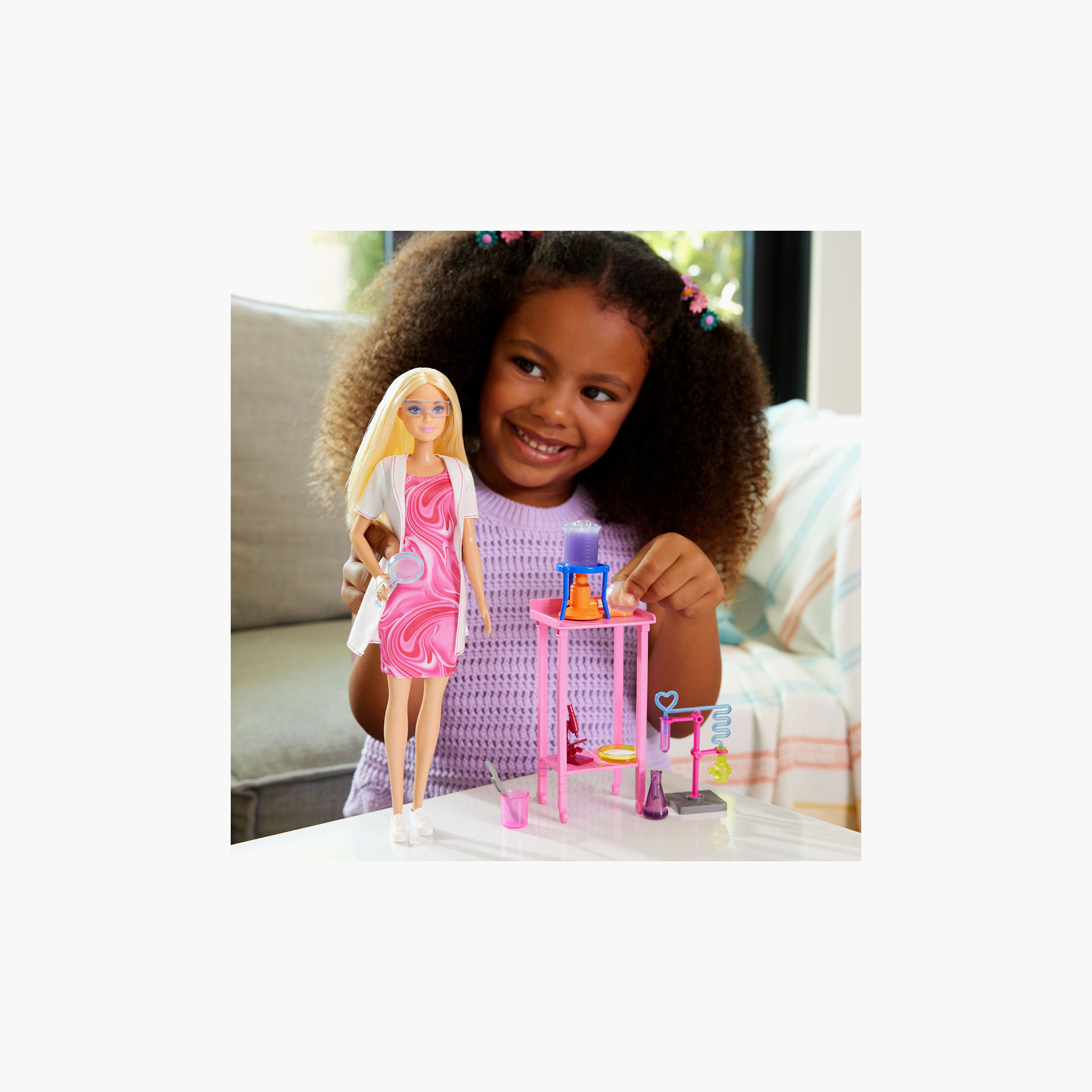 Barbie Scientist Doll and Accessories with Blonde Doll, Lab Table, Microscope, & Color-Change Beaker-toys-dollsandplaysets-dollplaysets-image-2