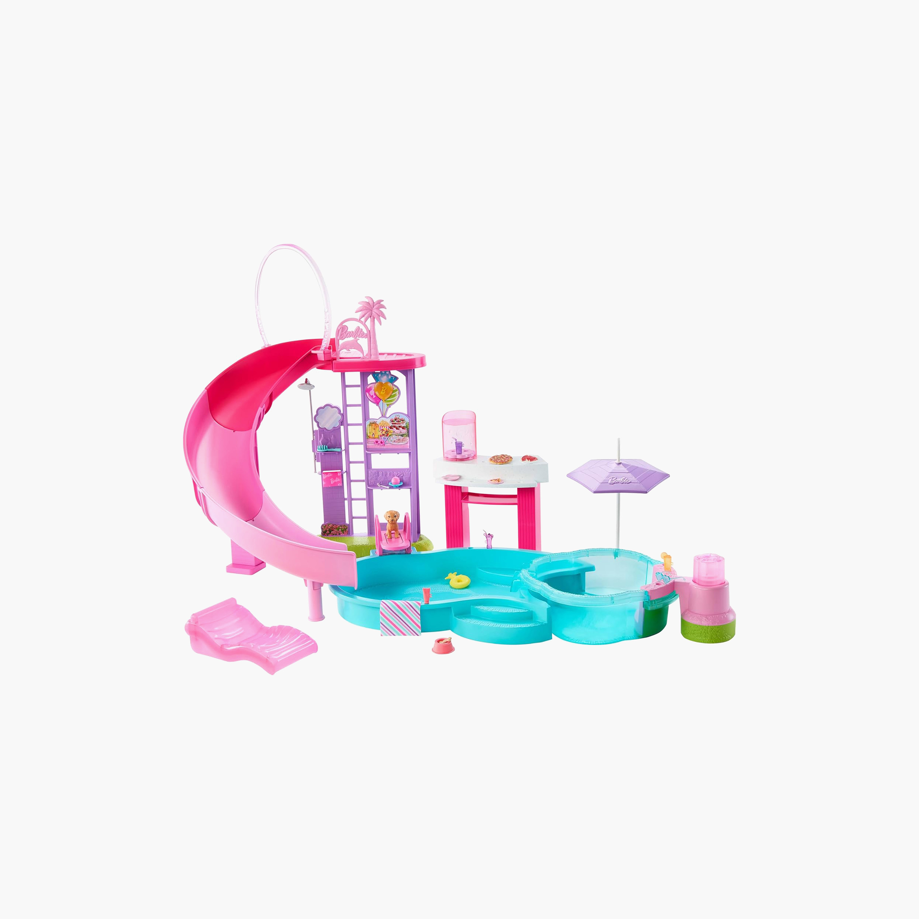 Barbie Dream Pool Playset with 6 Play Areas, Including Slide & Bubbling Hot Tub, 20+ Accessories-toys-dollsandplaysets-dollplaysets-image-1