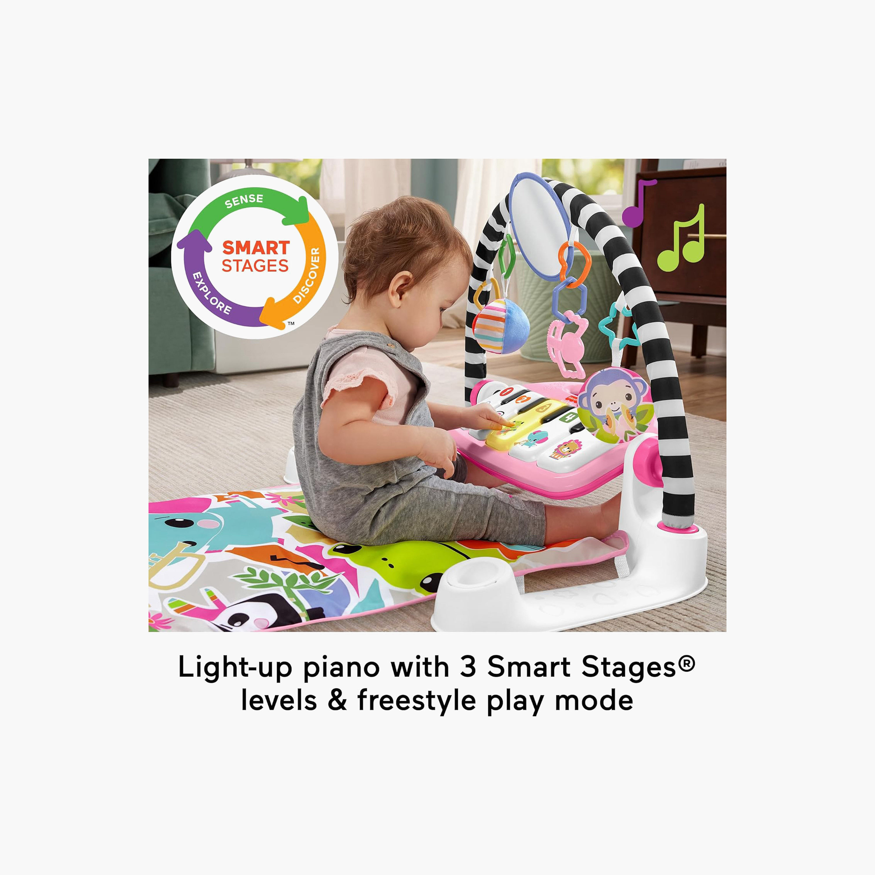 Fisher-Price Baby Activity Mat Glow and Grow Kick & Play Piano Gym, Musical Toy, Ages 0+ Months-baby-infantactivity-playgyms-image-4