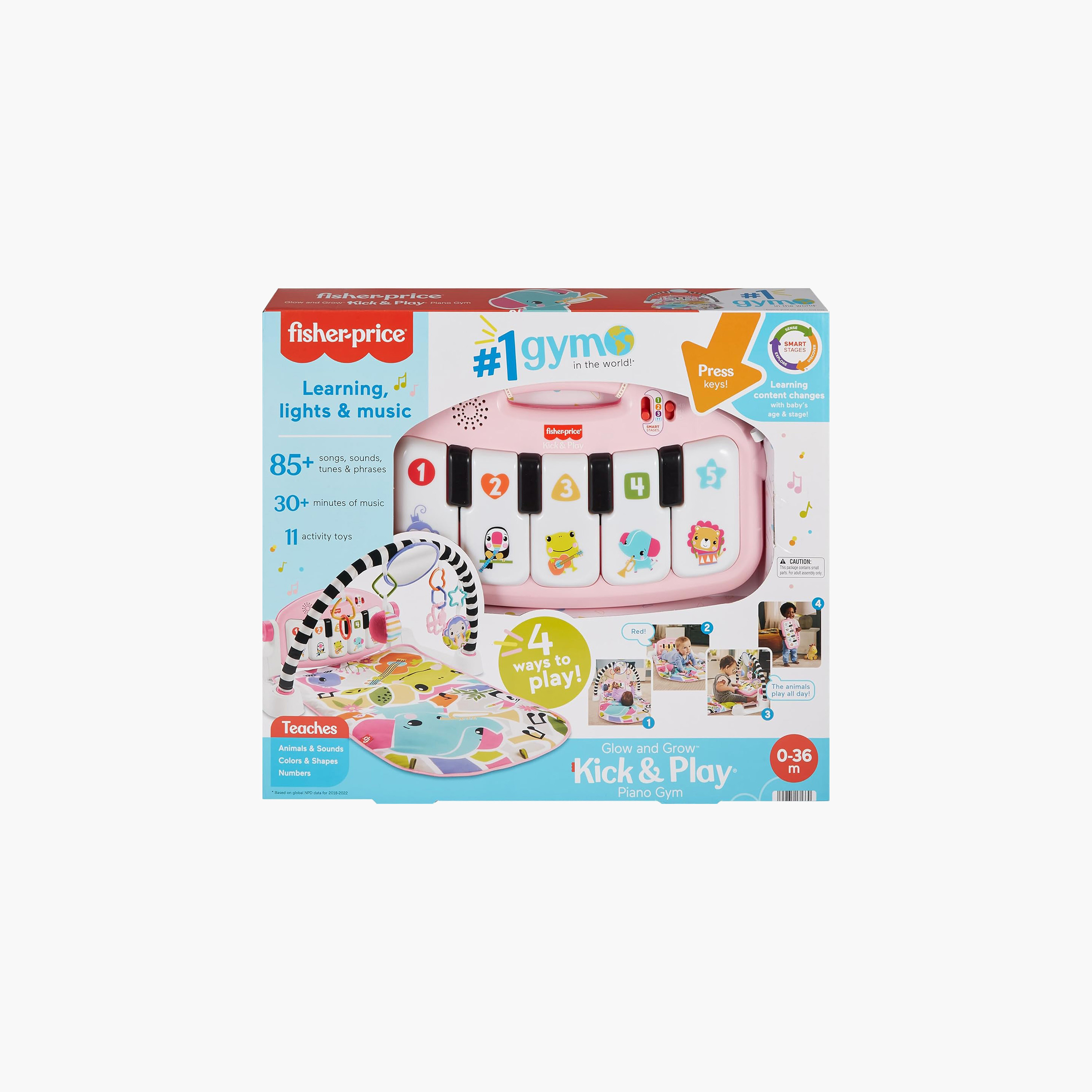 Fisher-Price Baby Activity Mat Glow and Grow Kick & Play Piano Gym, Musical Toy, Ages 0+ Months-baby-infantactivity-playgyms-image-6