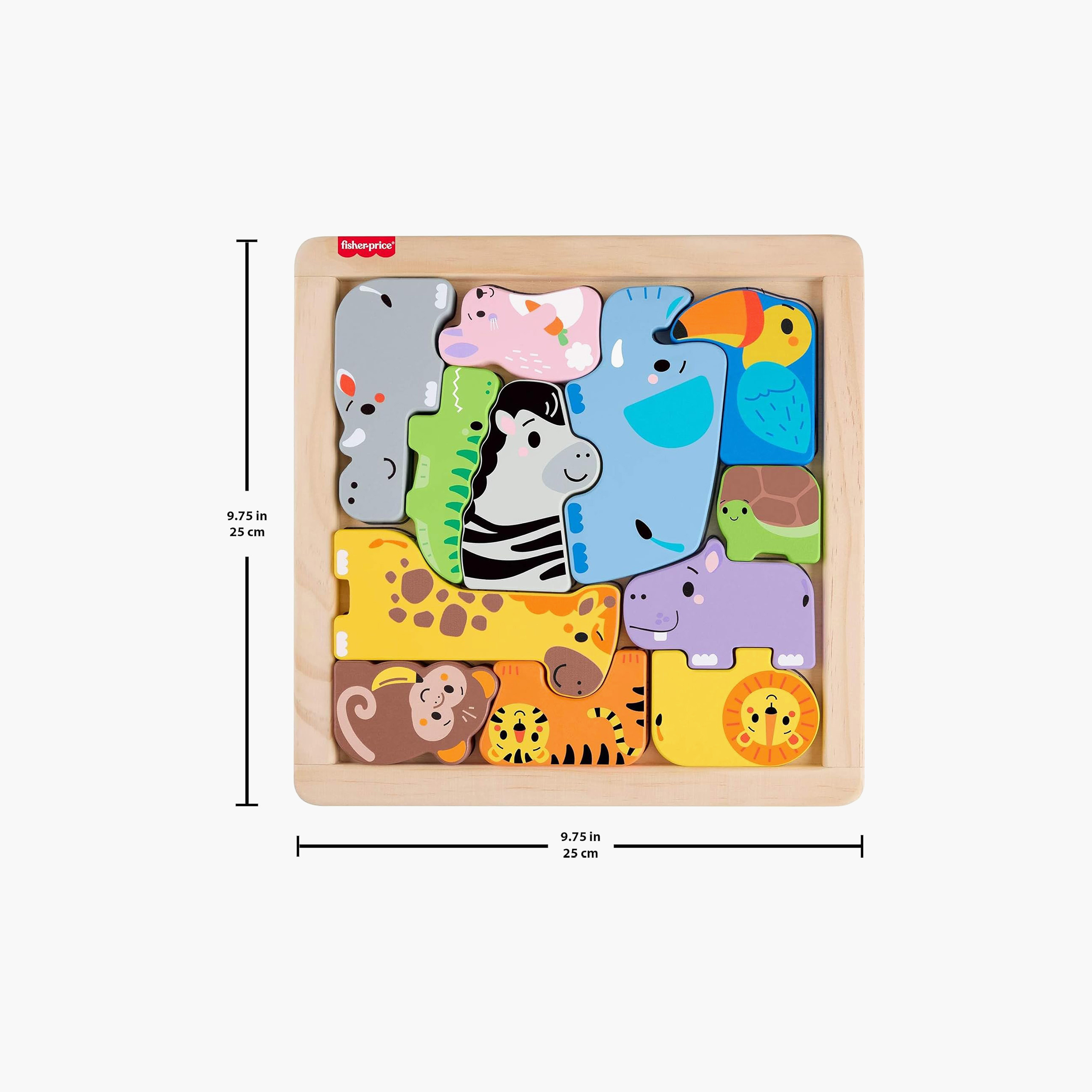 Fisher-Price Wood Animal Puzzle, 12-Piece Shape-Sorting Activity for Preschool Kids Ages 2+ Years-toys-indoortoys-puzzles-image-5