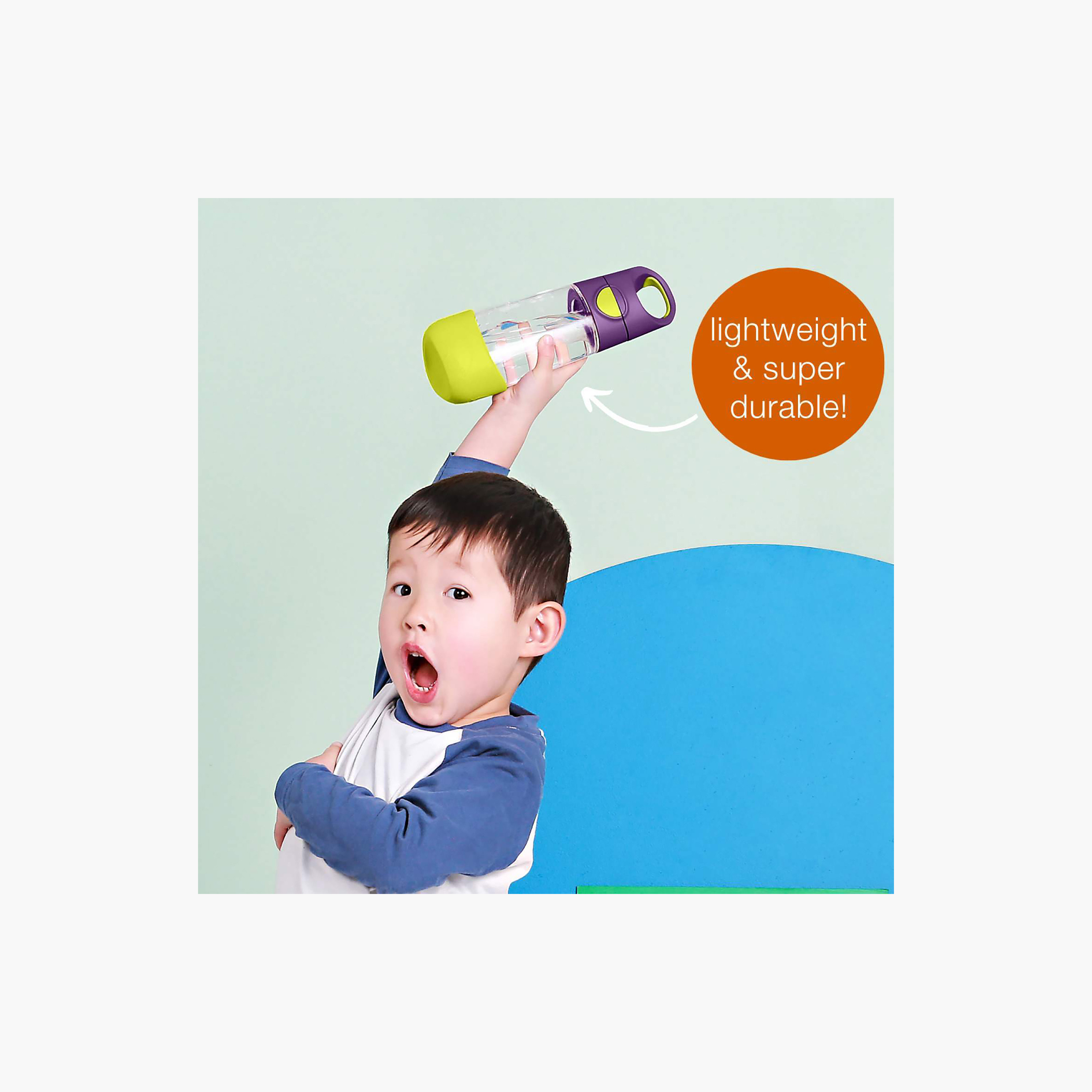 b.box Colourblock Tritan Plastic Water Bottle with Straw and Flip Top Lid-baby-feeding-feedingbottles-bottlecovers-image-4