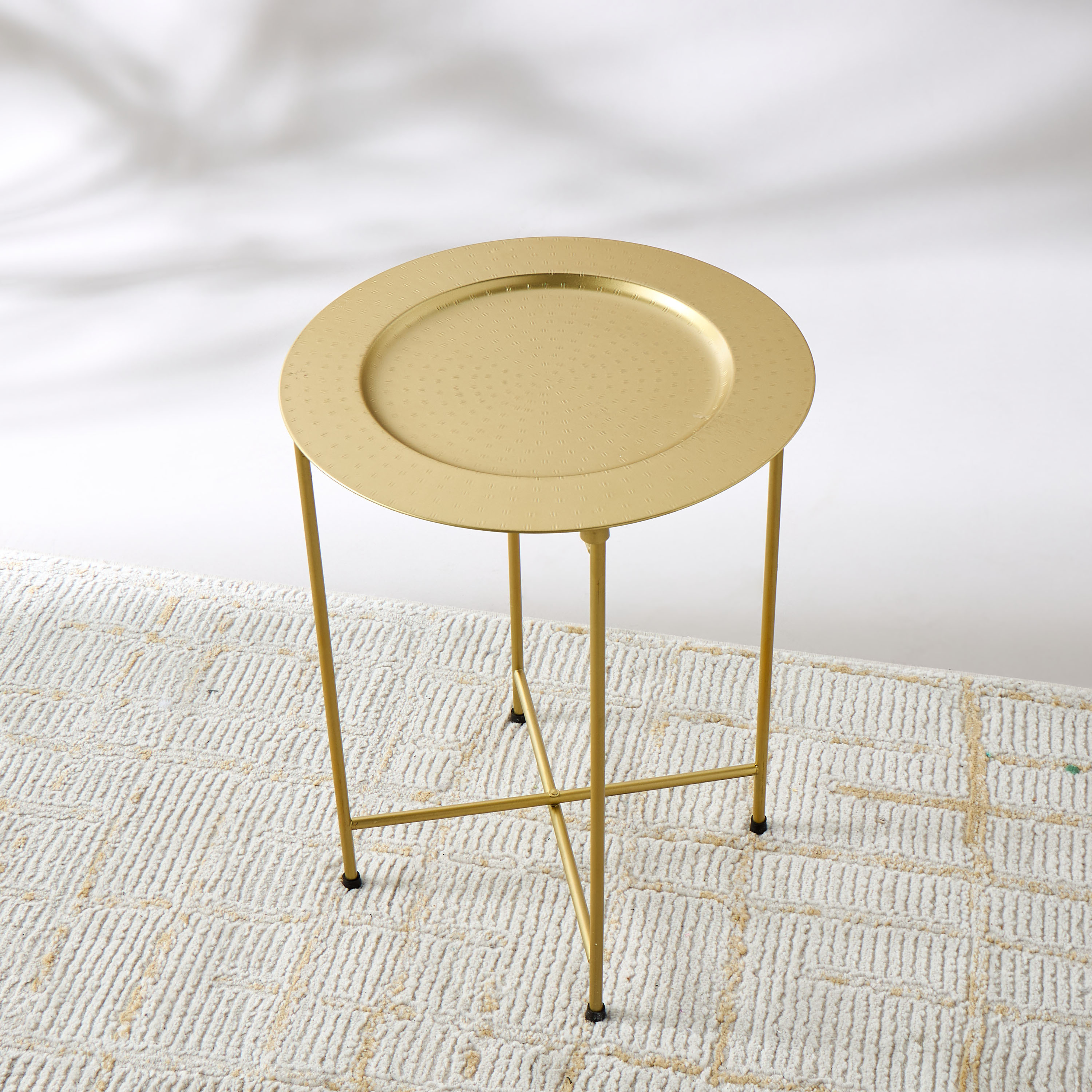 Textured Round Side Table - 36x46 cms-furniture-livingroom-sideandendtables-image-1