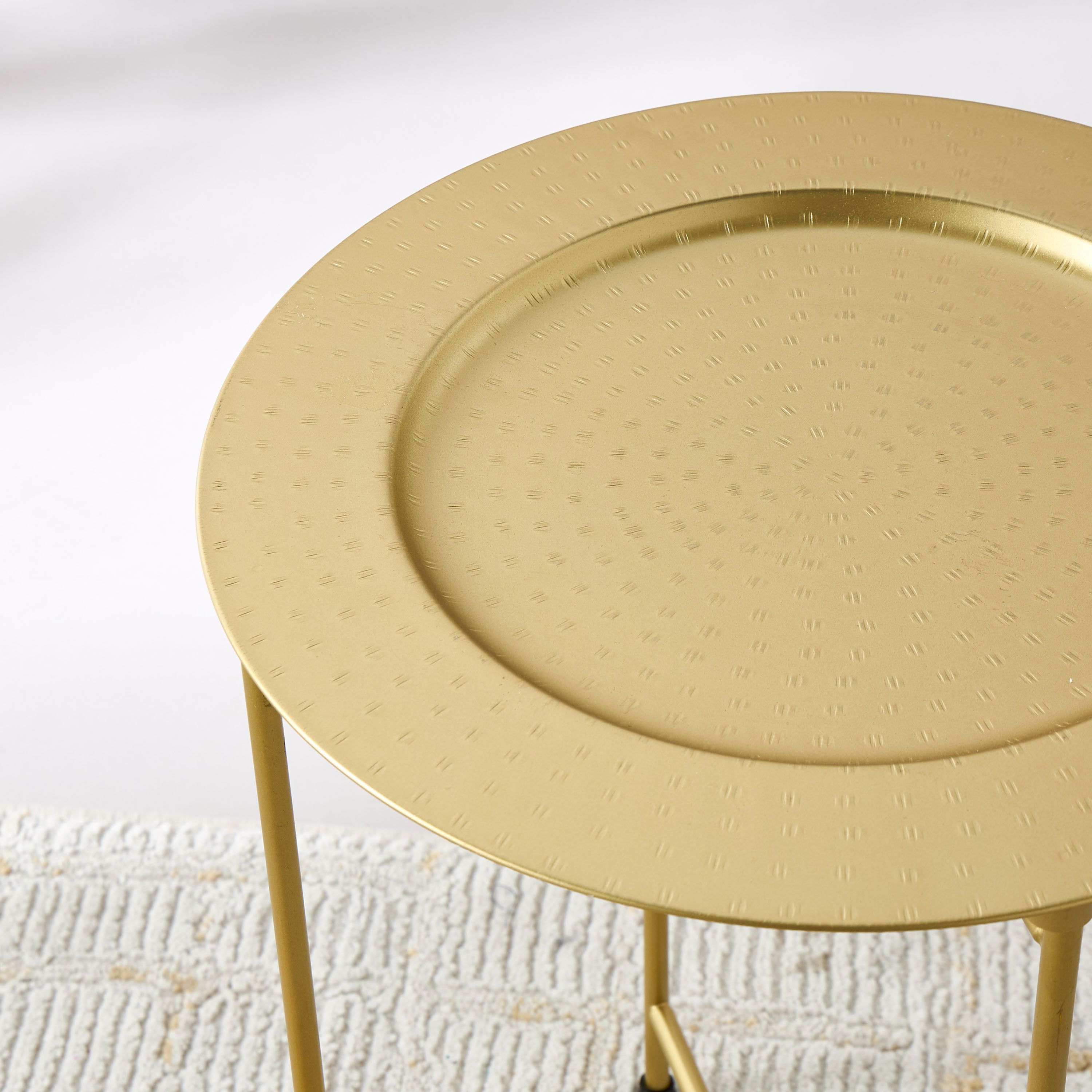 Textured Round Side Table - 36x46 cms-furniture-livingroom-sideandendtables-image-4