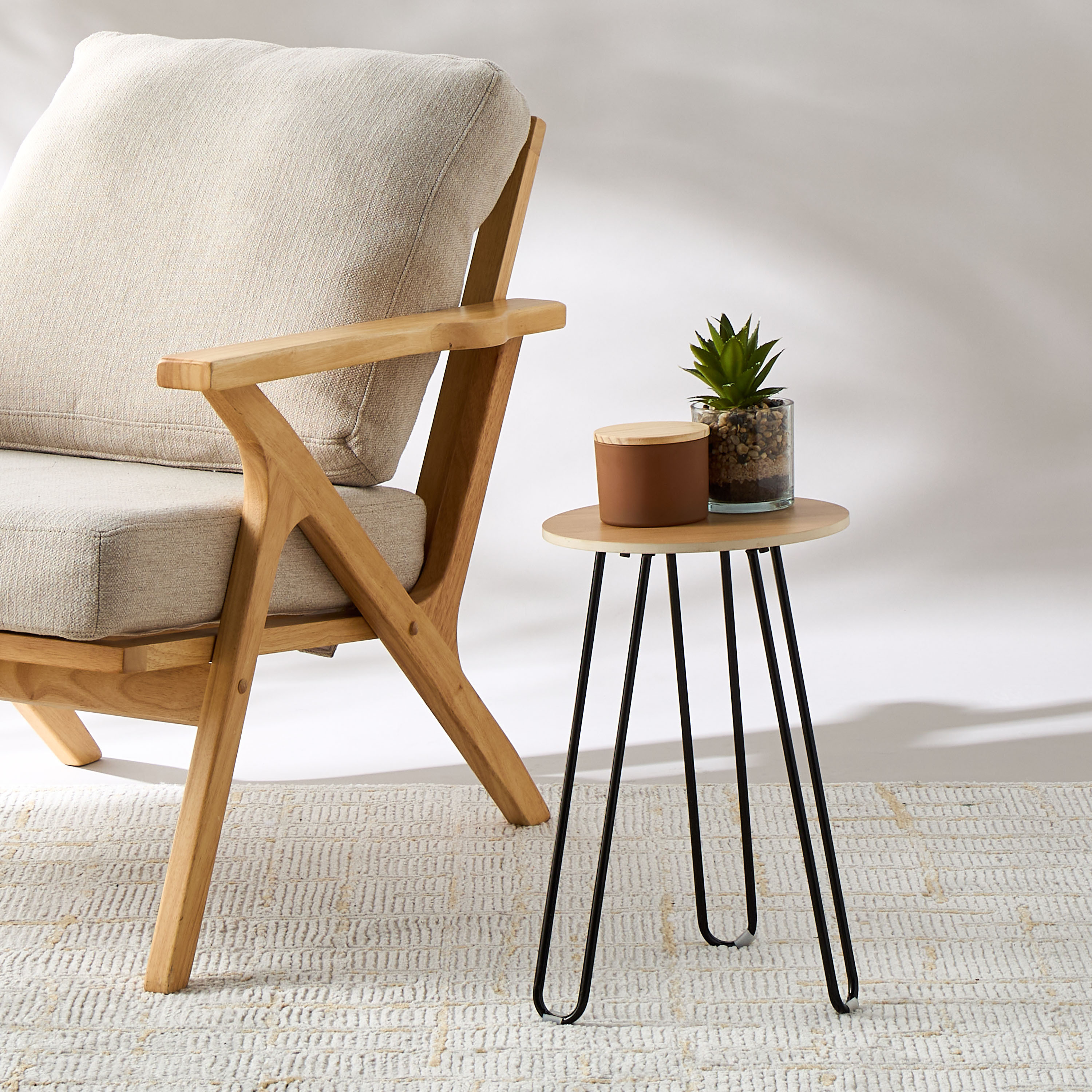 Round Side Table with Hairpin Legs - 29x46 cms-furniture-livingroom-sideandendtables-image-2