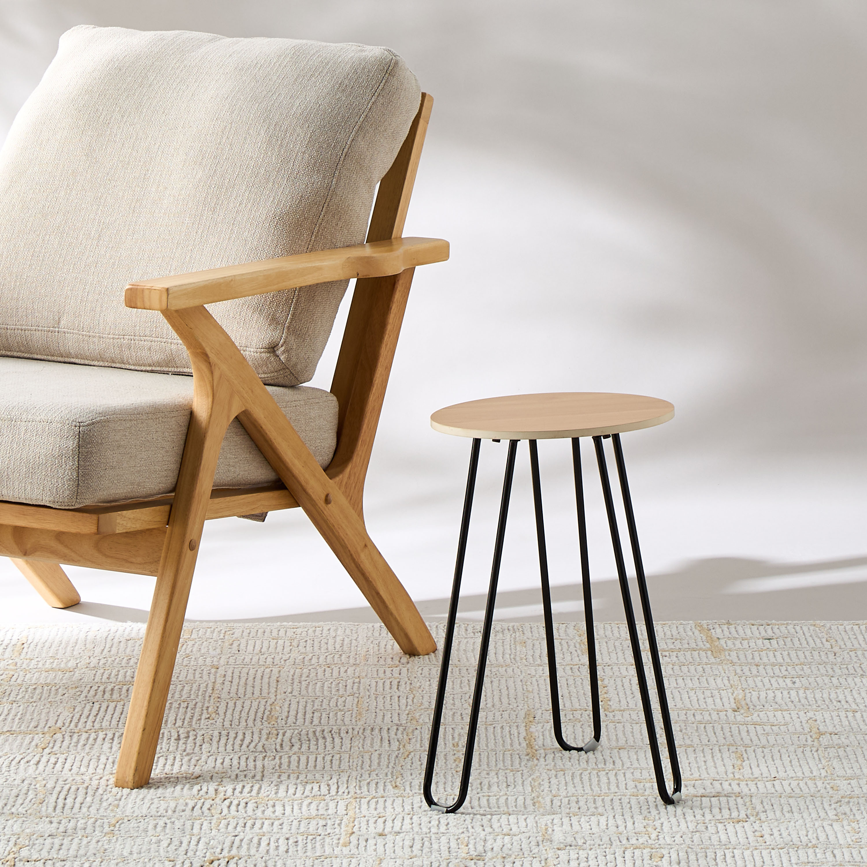 Round Side Table with Hairpin Legs - 29x46 cms-furniture-livingroom-sideandendtables-image-3