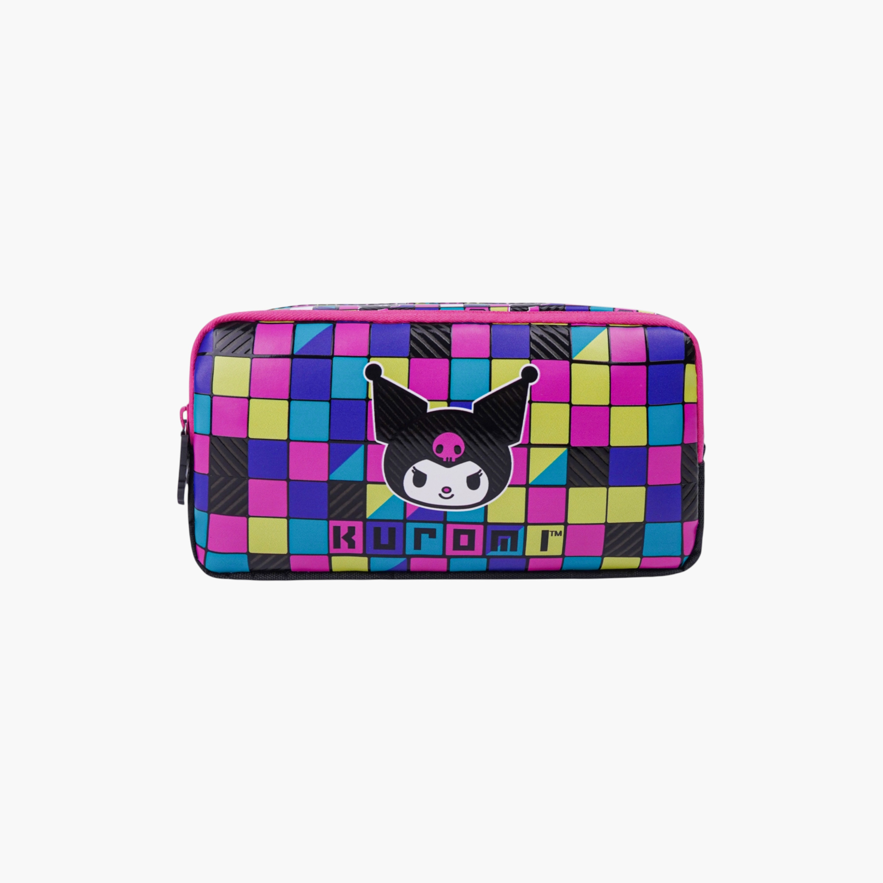 Sanrio Kuromi Print 2-Compartment Pencil Pouch with Zip Closure-school-stationery-pencilcases-image-1
