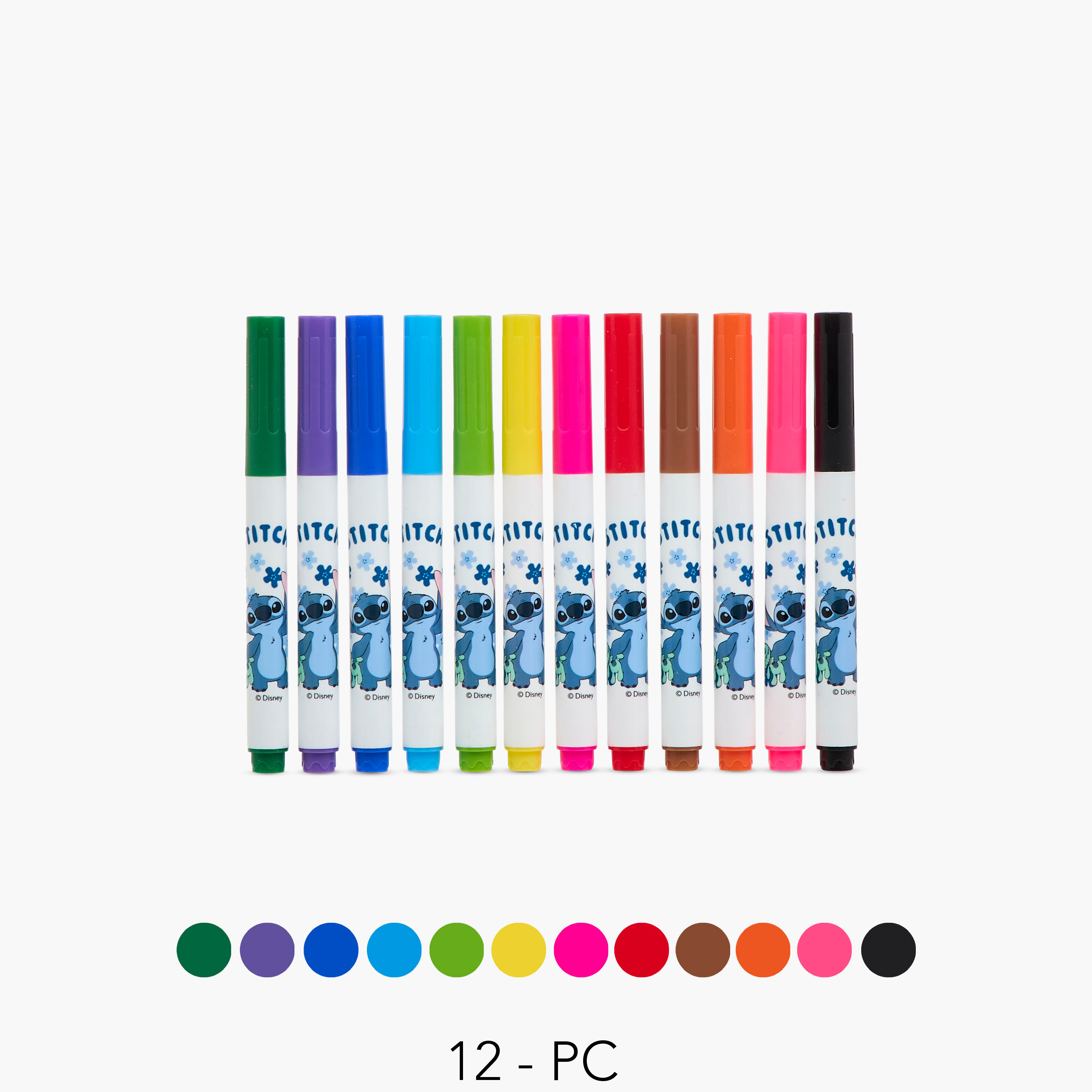 Disney 12-Piece Stitch Print Washable Painting Pen Set-school-stationery-pensandpencils-image-1