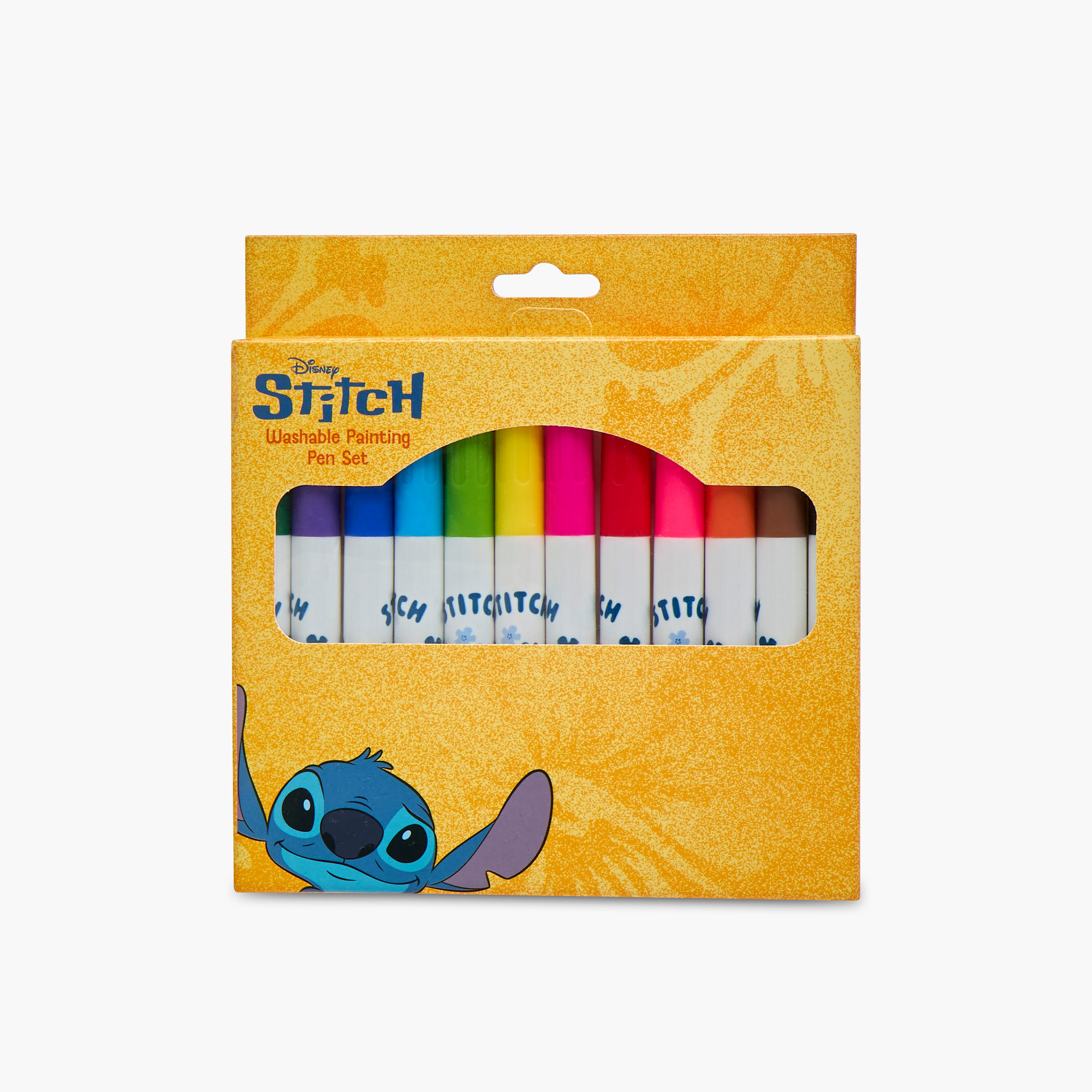مجموعة أقلام تلوين قابلة للغسل 12 قطعة بطبعات ستيتش من ديزني-school-stationery-pensandpencils-image-5