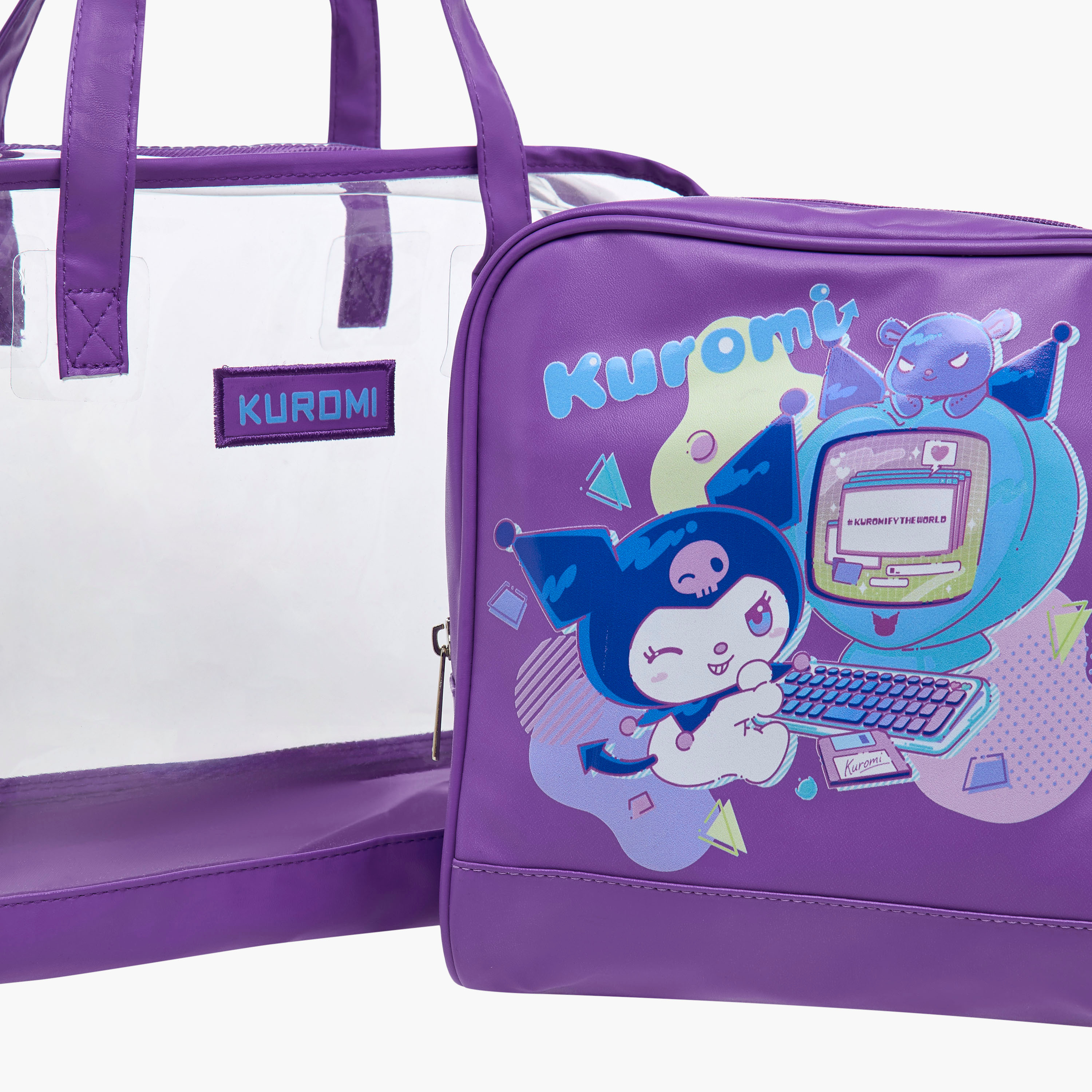 Sanrio 3-Piece Kuromi Print Cosmetic Bag Set-school-lunchessentials-lunchbags-image-8
