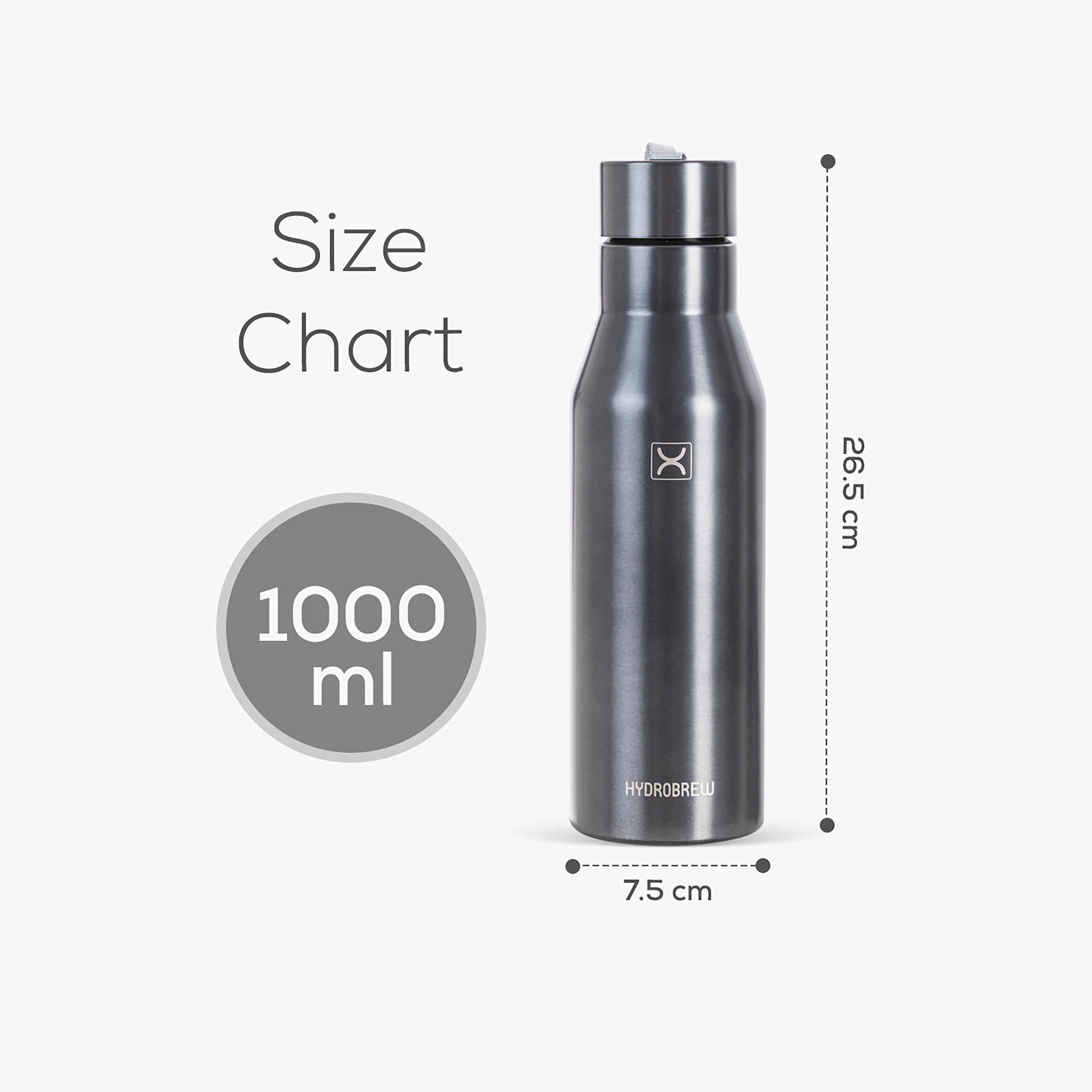 قارورة مياه ستانلس ستيل سادة من هيدروبرو - 1 لتر-school-waterbottles-image-7