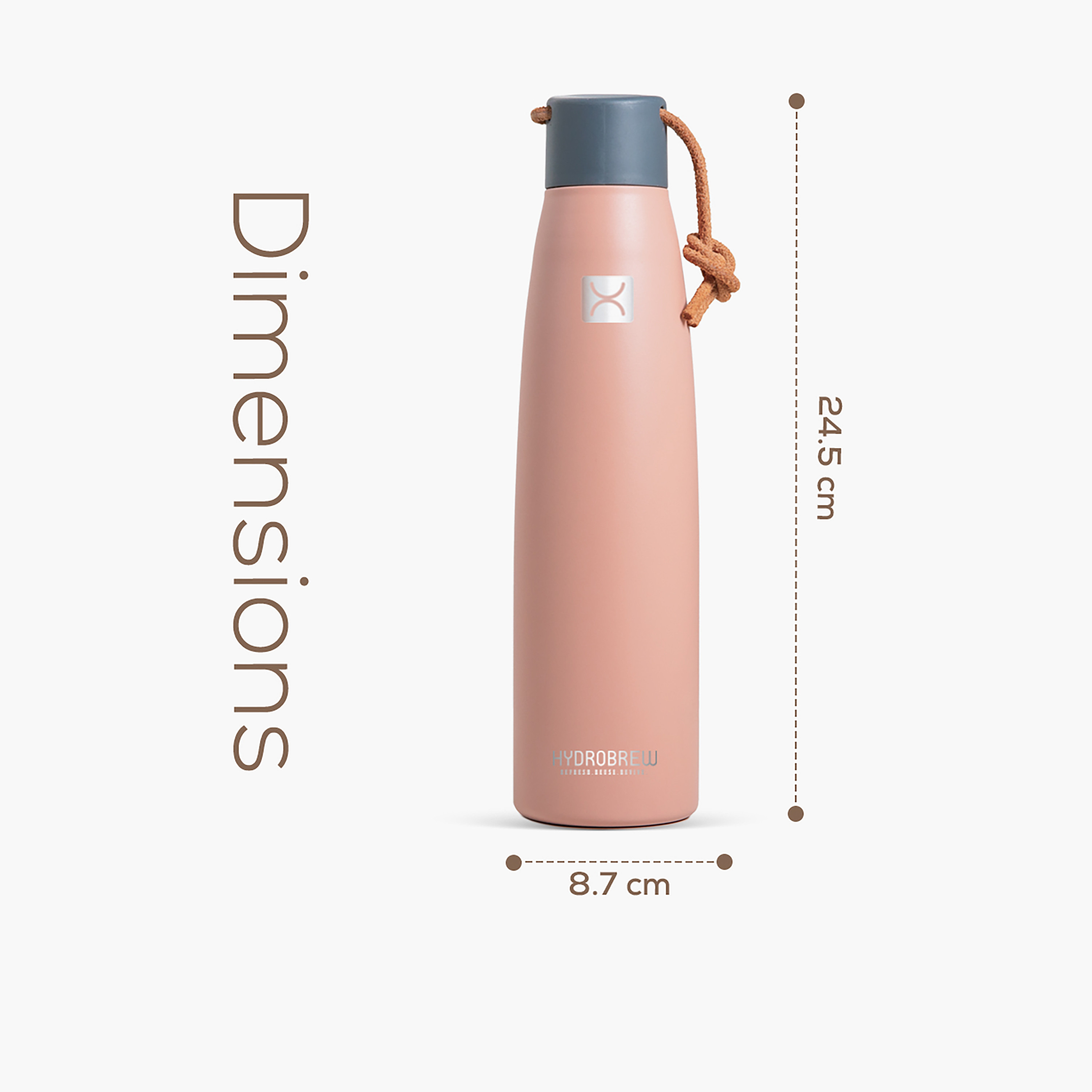 Hydrobrew Solid Vacuum Insulated Water Bottle - 500 ml-school-waterbottles-image-6