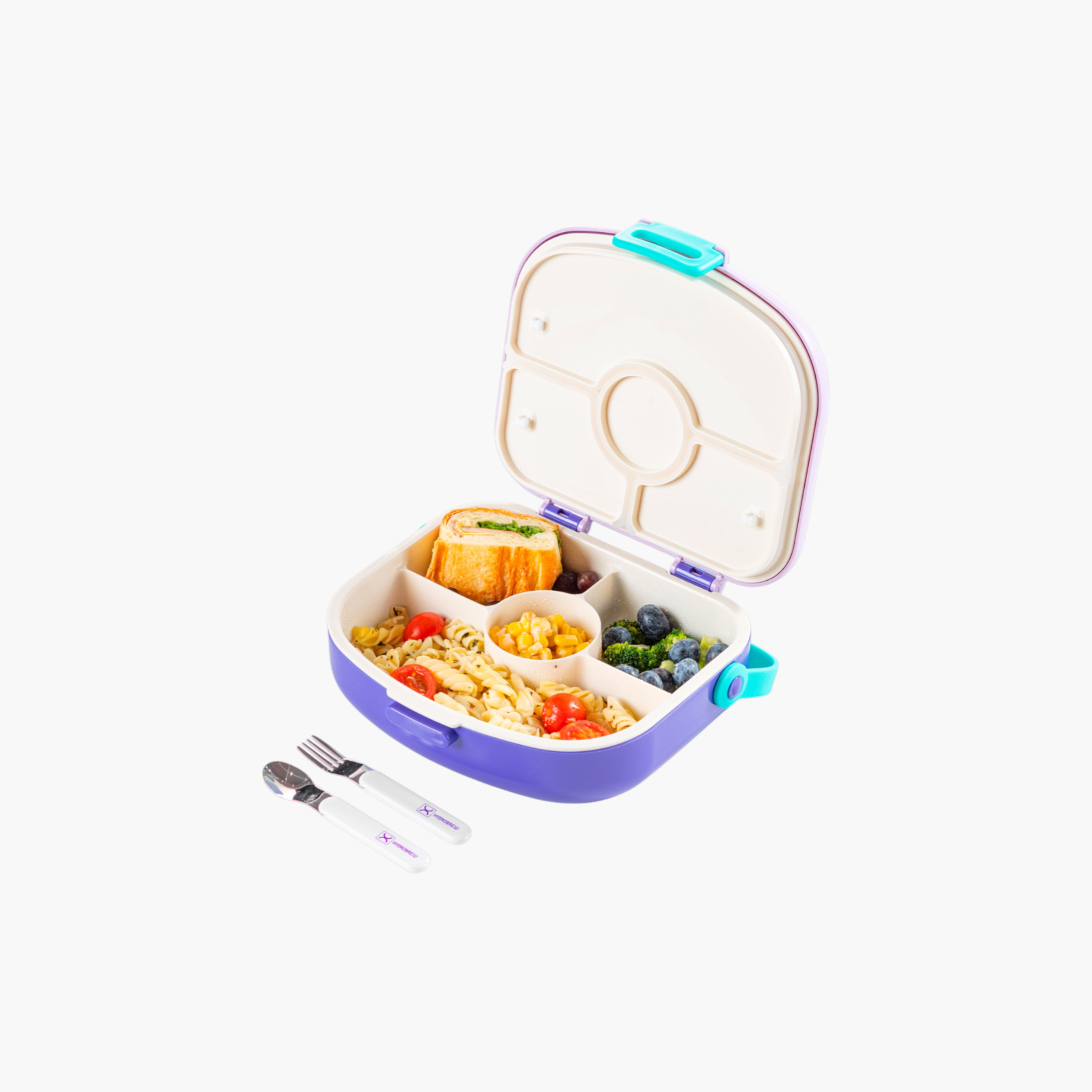 صندوق غداء بـ4 أقسام مع ملعقة وشوكة من هيدروبرو-school-lunchessentials-lunchboxes-image-3