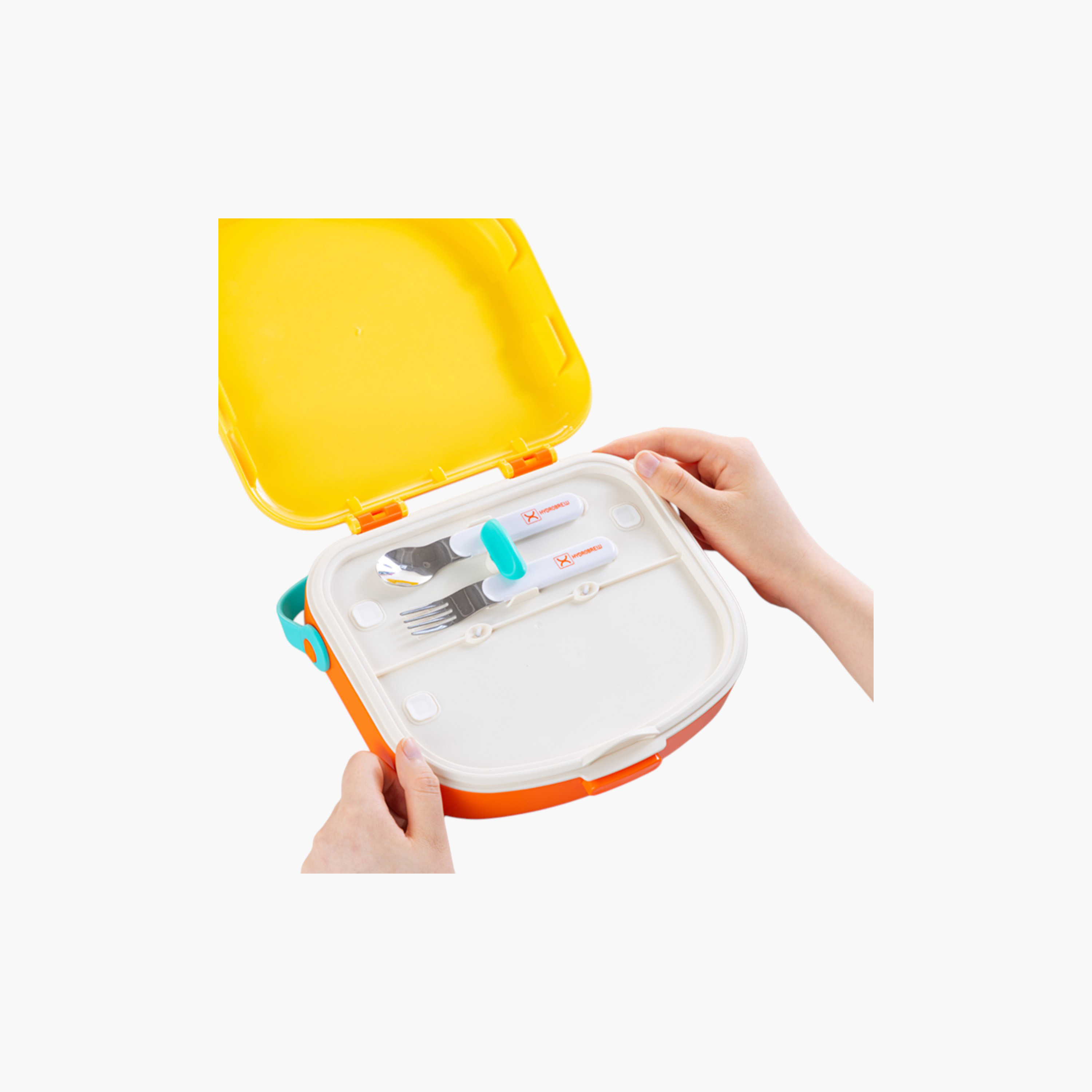 صندوق غداء بينتو 4 أقسام مع ملعقة وشوكة من هيدروبرو-school-lunchessentials-lunchboxes-image-4