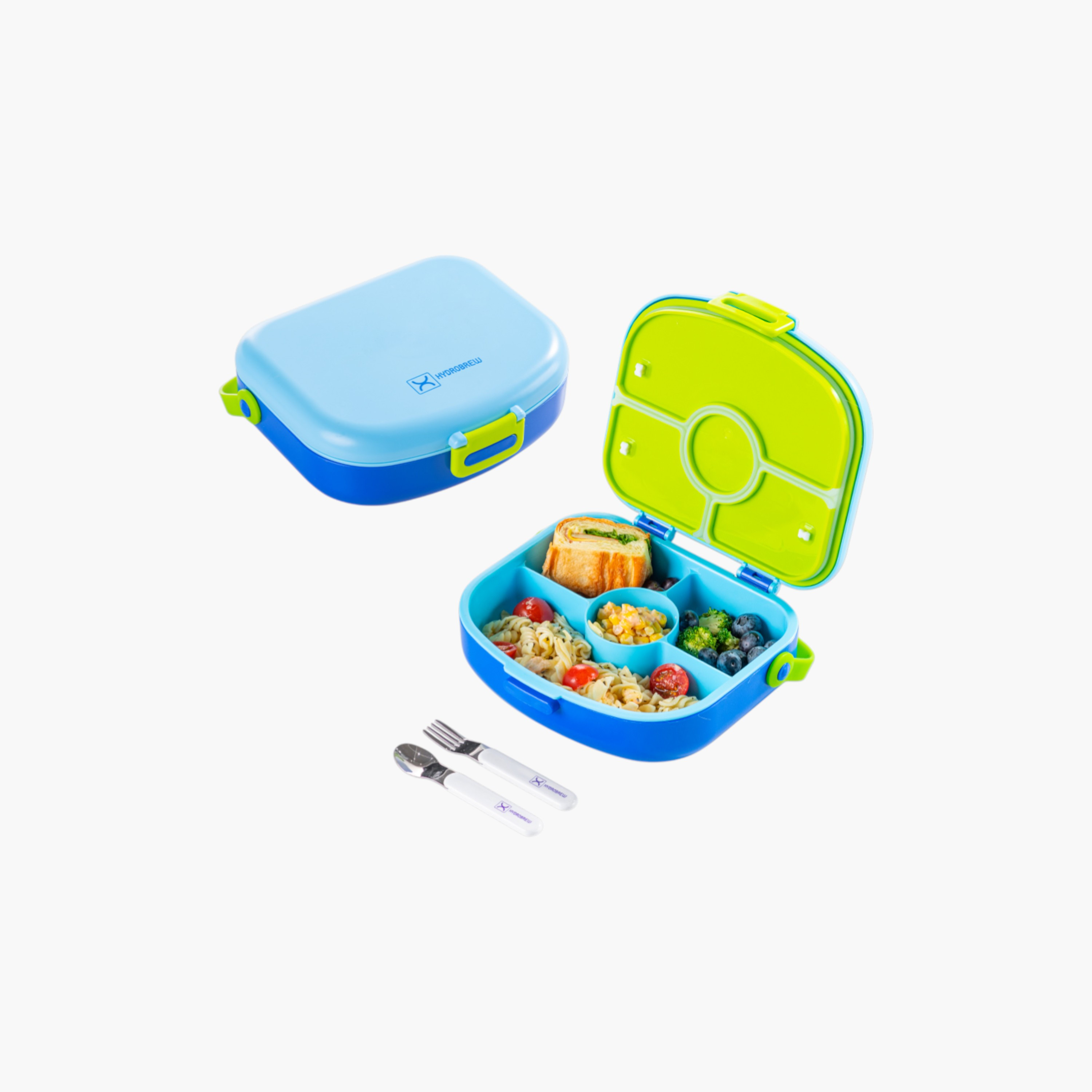 صندوق غداء بنتو بـ4 حجرات مع ملعقة وشوكة من هيدروبرو-school-lunchessentials-lunchboxes-image-1