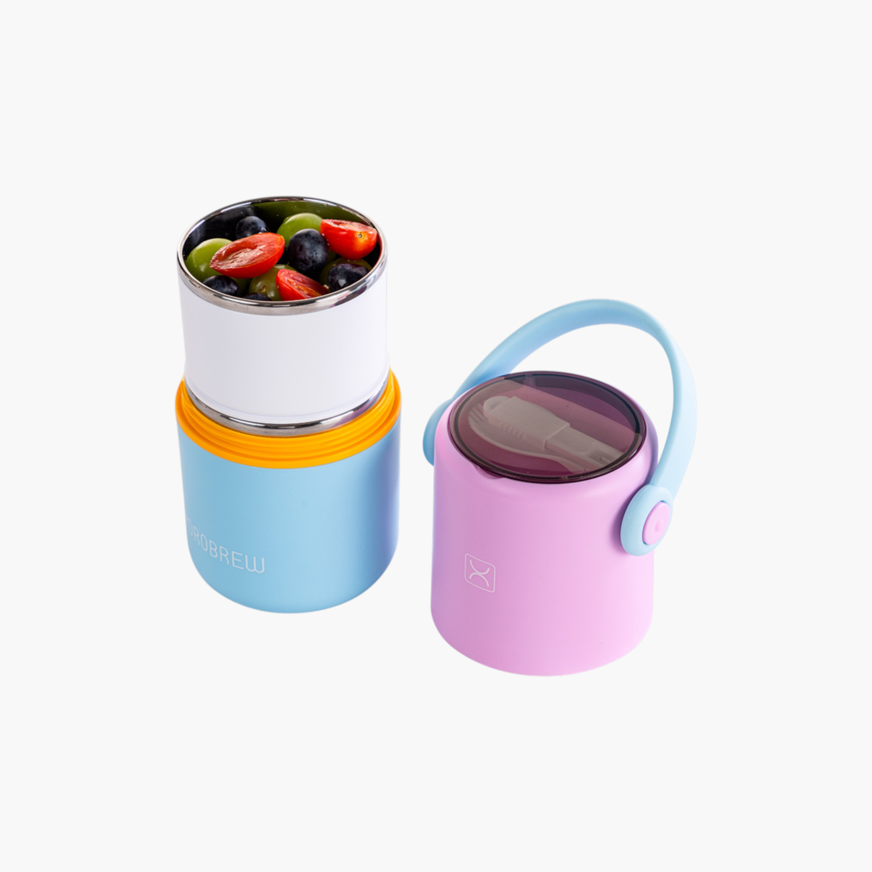 صندوق غداء مزدوج بطابقين ستانلس ستيل مع شوكة قابلة للطي من هايدروبرو-school-lunchessentials-lunchboxes-image-4