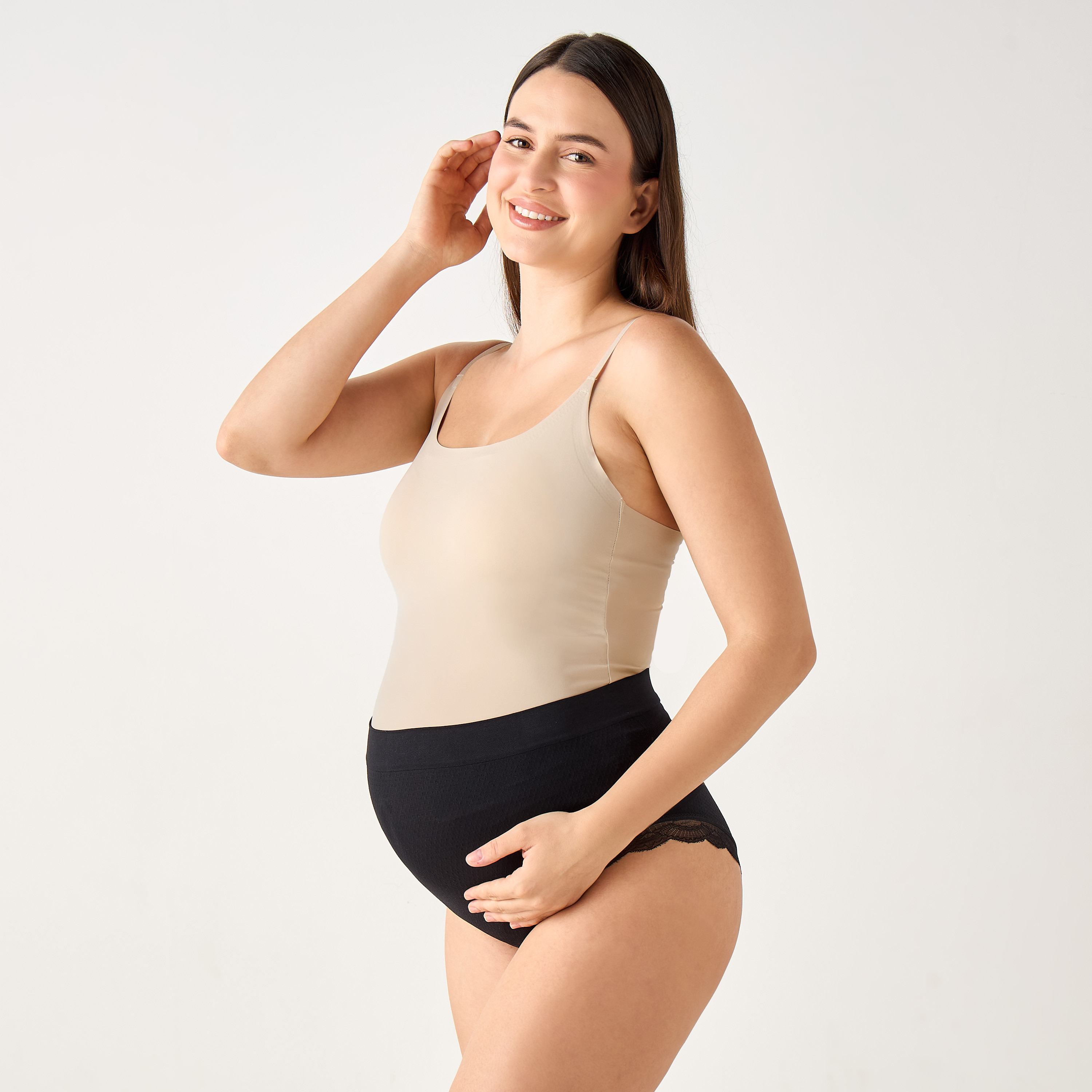 طقم من 4 - سراويل حوامل بخصر عالي وقصة دانتيل من جونيورز-baby-maternalcare-maternitywear-image-5