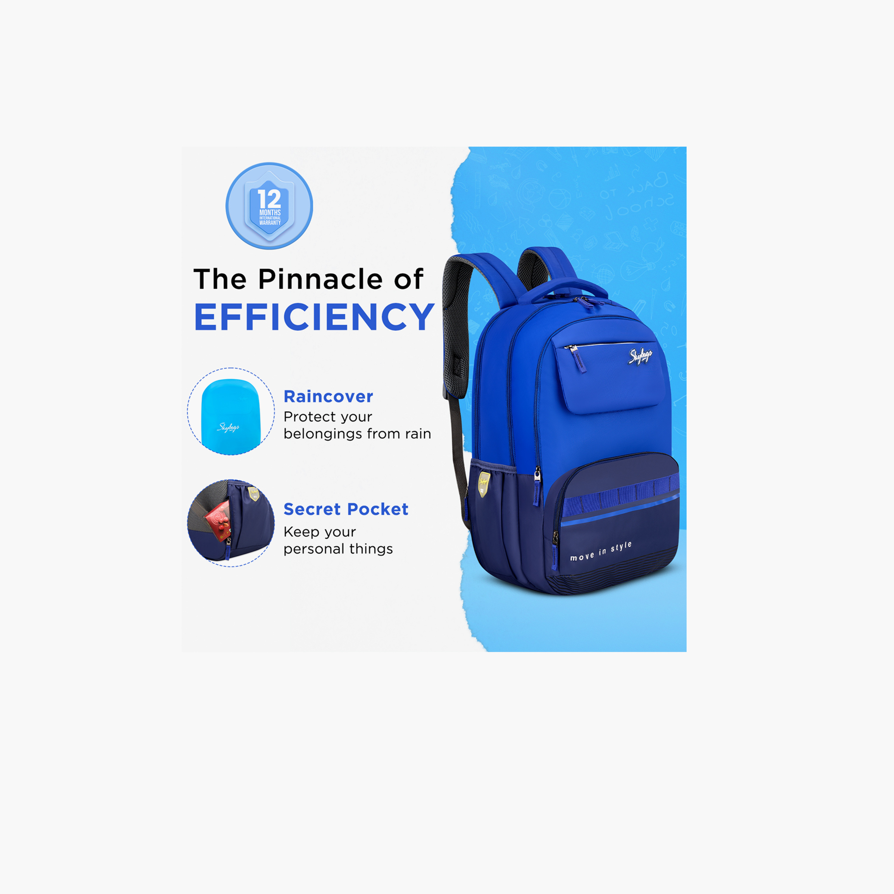 سكاي باغ- شنطة ظهر 42 لتر، بوليستر، حزام كتف قابل للتعديل | Bussin-01-school-bagsandbackpacks-backpacks-image-4