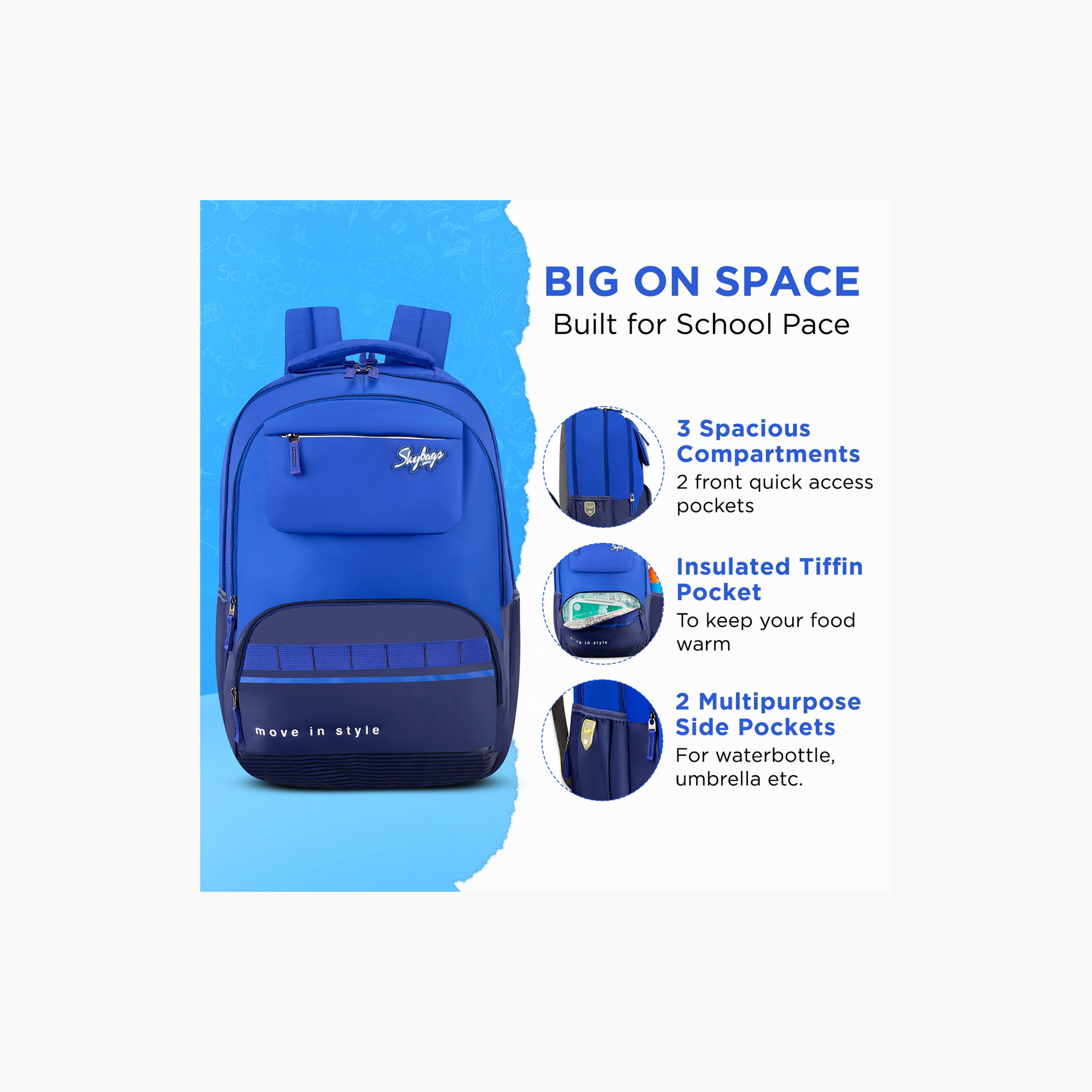Skybags 42 L Backpack, Polyester, Adjustable Shoulder Strap | Bussin-01-school-bagsandbackpacks-backpacks-image-5