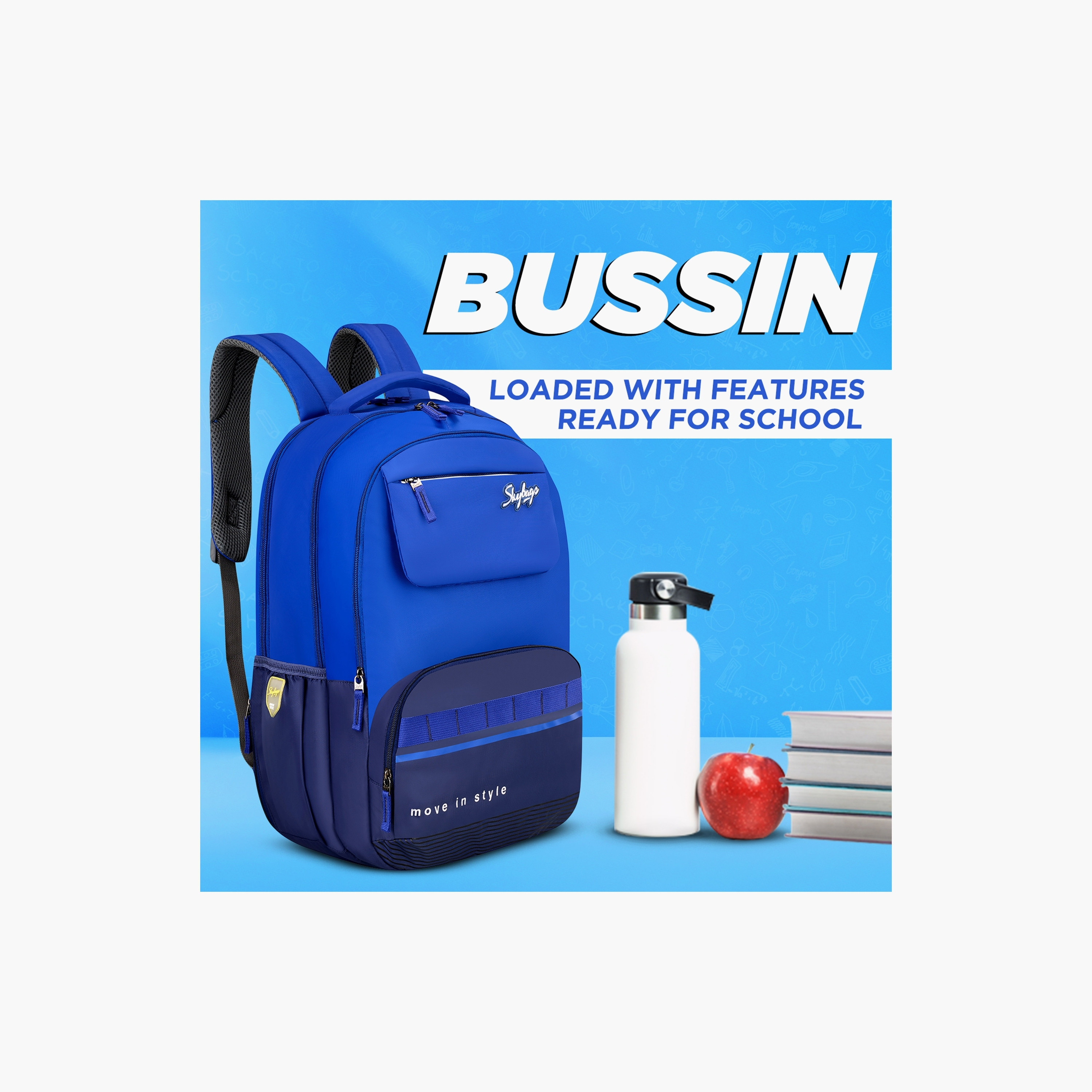سكاي باغ- شنطة ظهر 42 لتر، بوليستر، حزام كتف قابل للتعديل | Bussin-01-school-bagsandbackpacks-backpacks-image-2