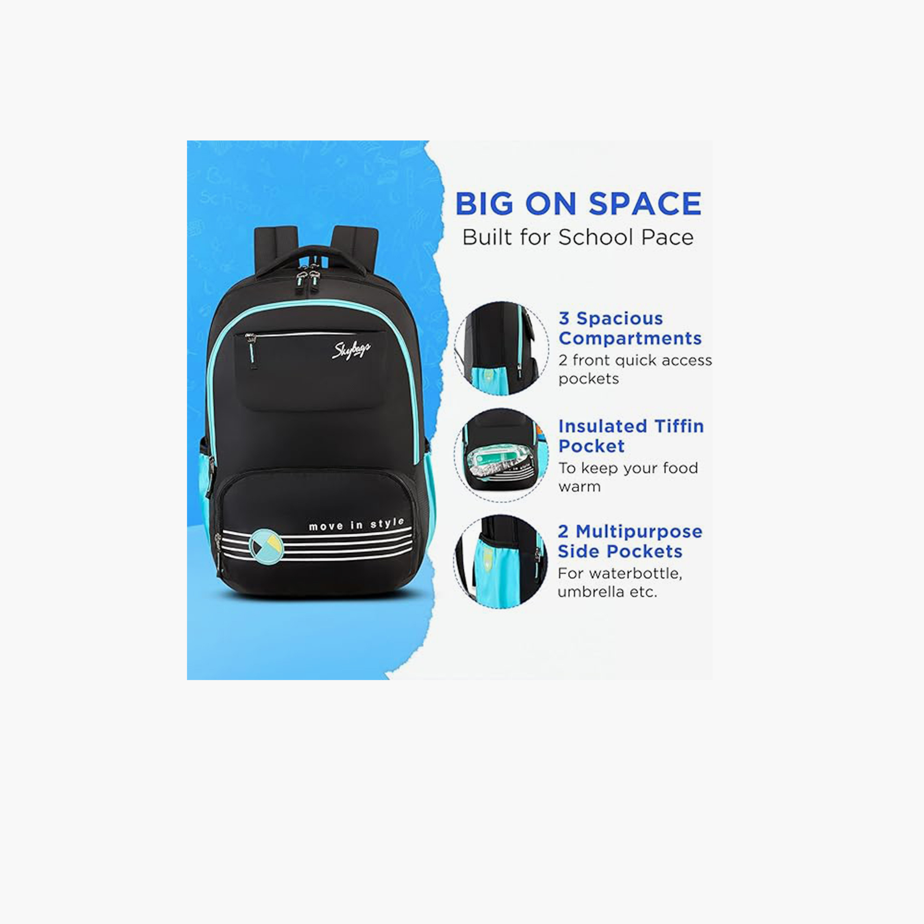 Skybags 42 L Backpack, Polyester, Adjustable Shoulder Strap | Bussin-03-school-bagsandbackpacks-backpacks-image-4