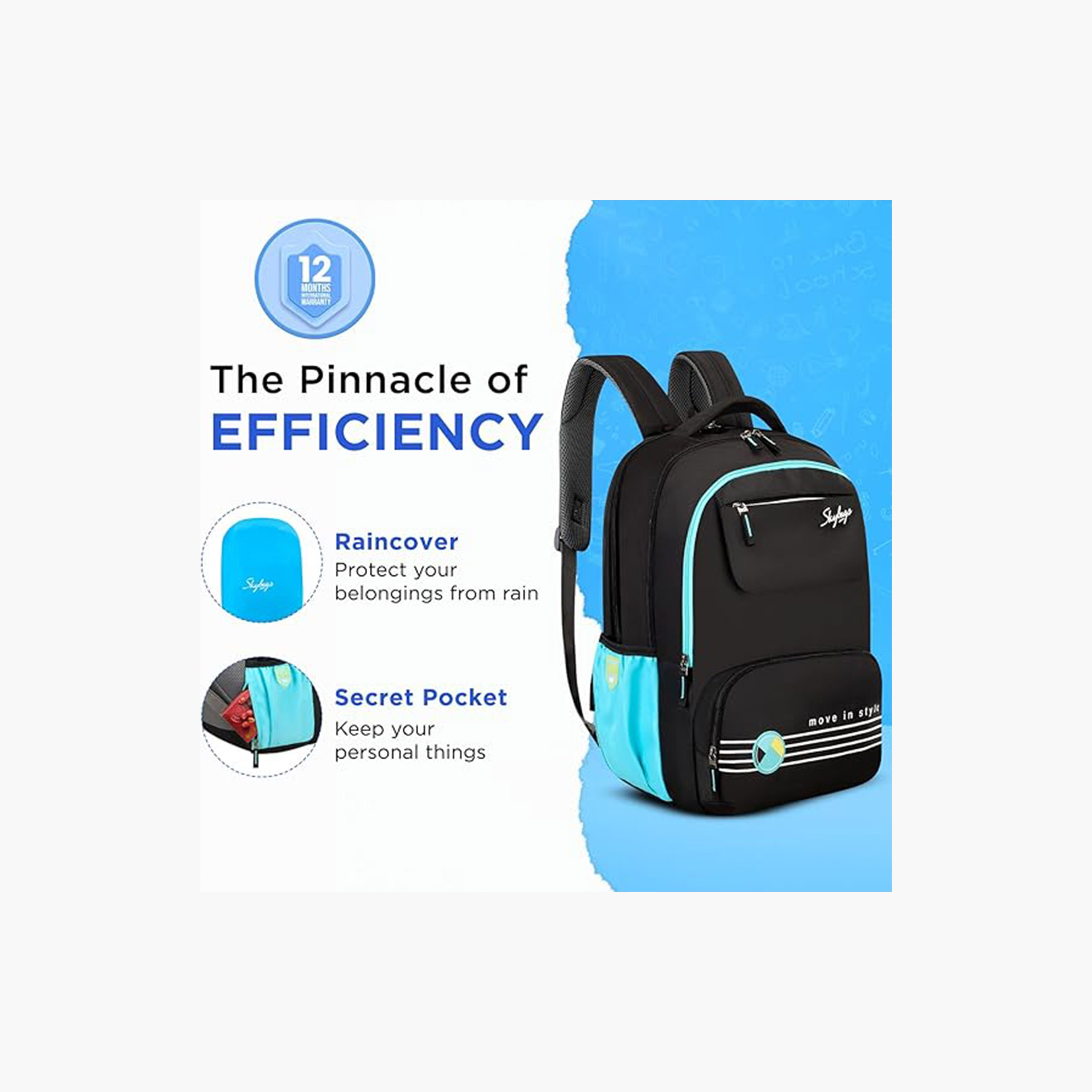 سكاي باغ- شنطة ظهر 42 لتر، بوليستر، حزام كتف قابل للتعديل | Bussin-03-school-bagsandbackpacks-backpacks-image-2