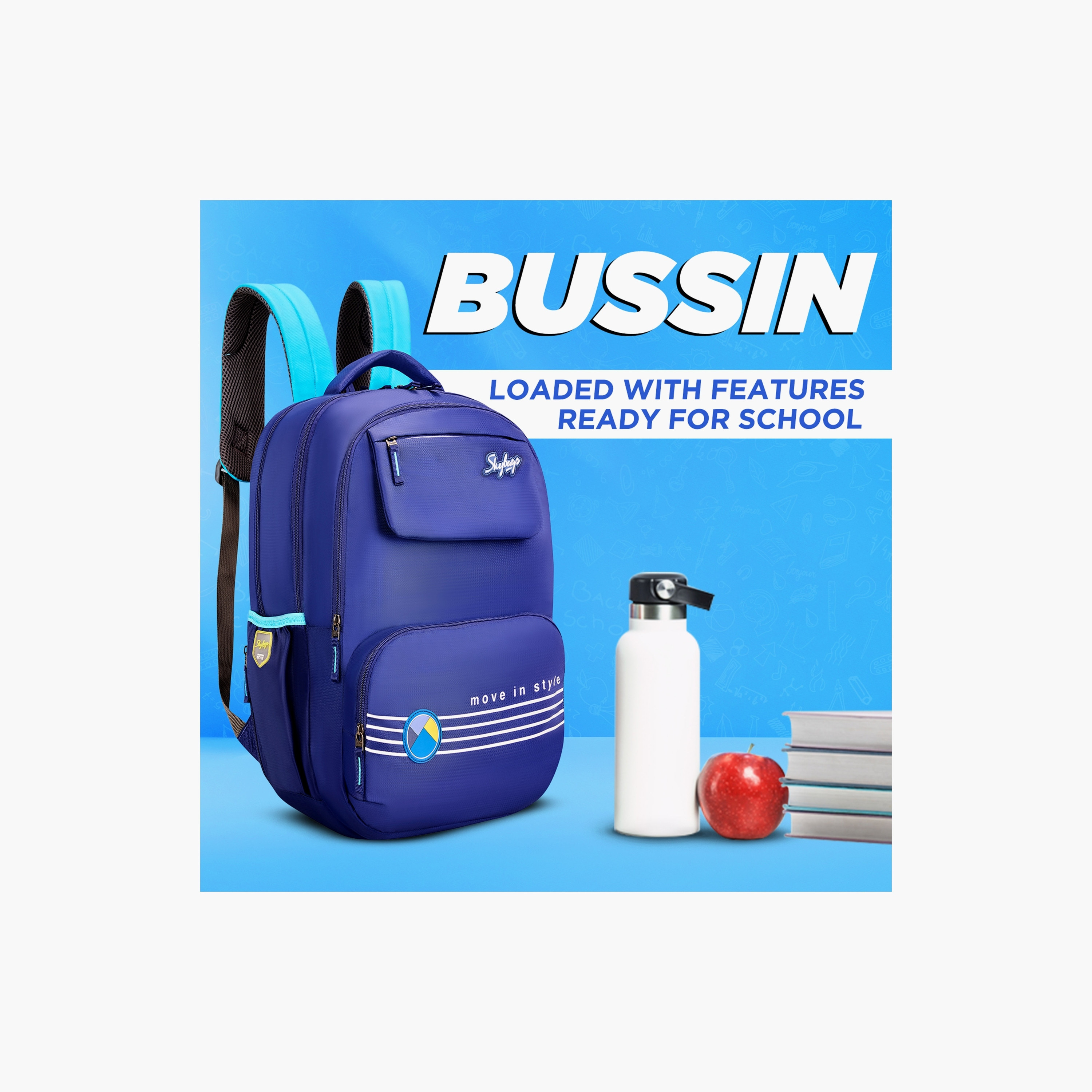 Skybags 42 L Backpack, Polyester, Adjustable Shoulder Strap | Bussin-04-school-bagsandbackpacks-backpacks-image-7