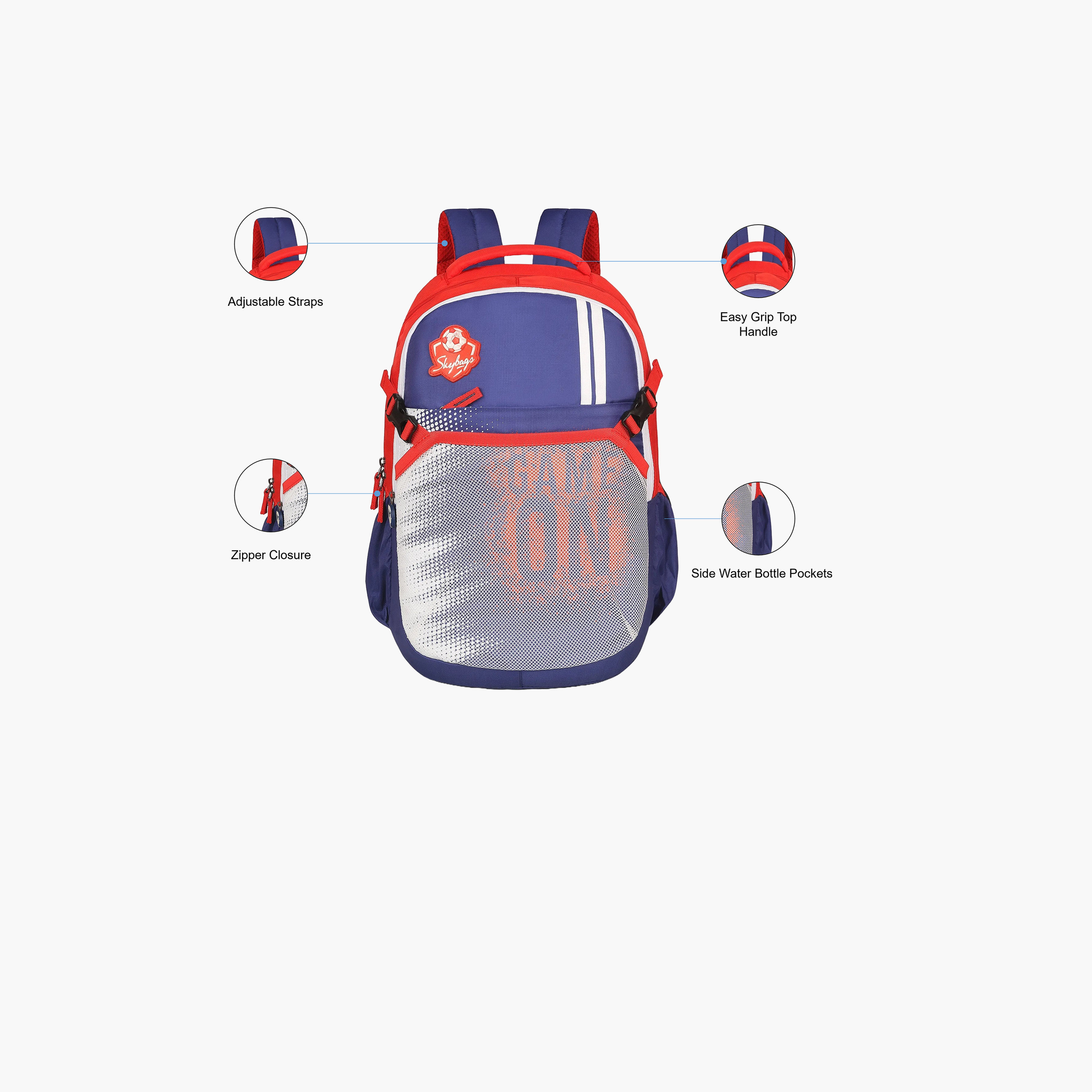 Skybags 32 L Backpack, Polyester, Adjustable Shoulder Strap | CHASE12-school-bagsandbackpacks-backpacks-image-3