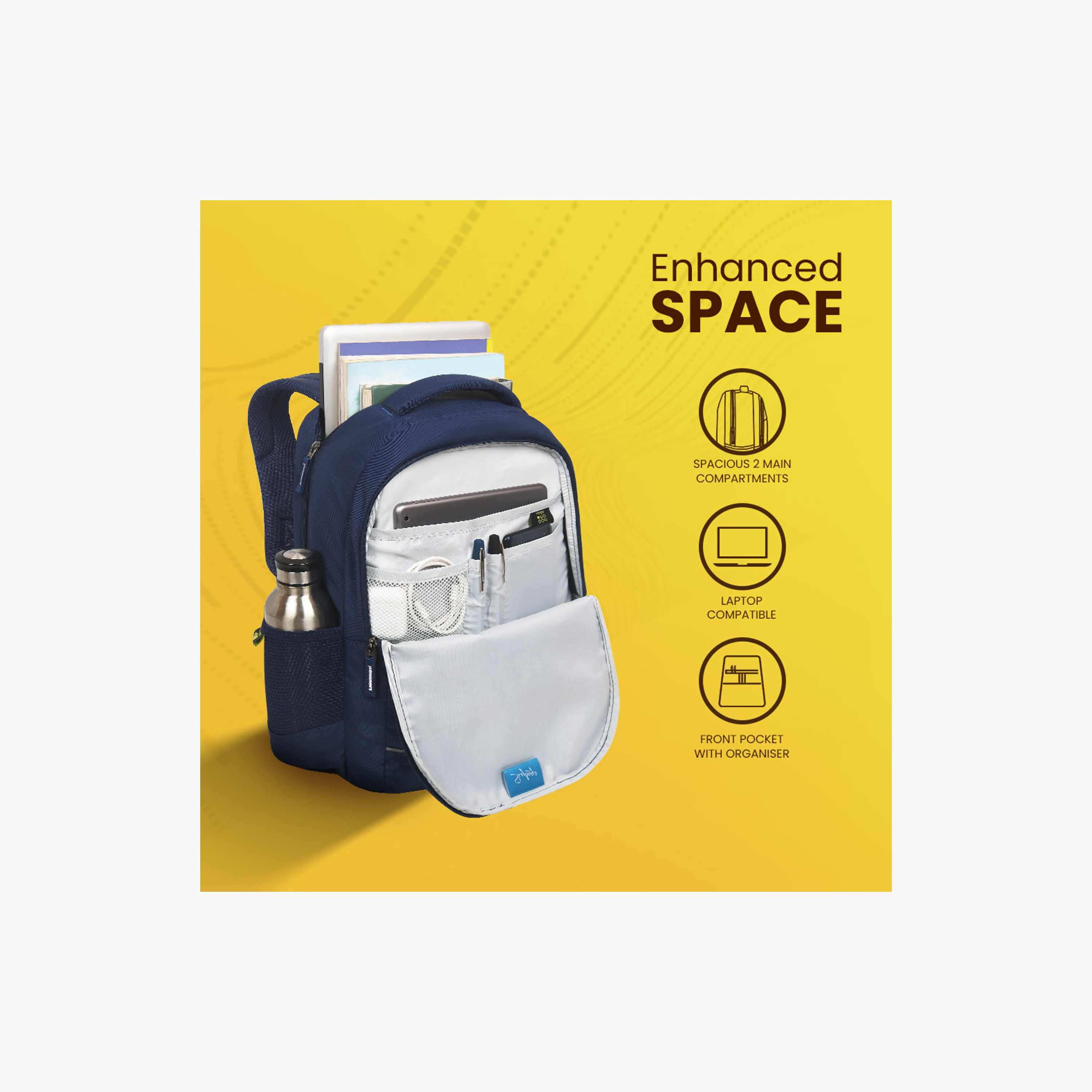 Skybags 22 L Backpack, Polyester, Adjustable Shoulder Strap | IKONNA2-travel-luggagesandbags-backpacks-image-3