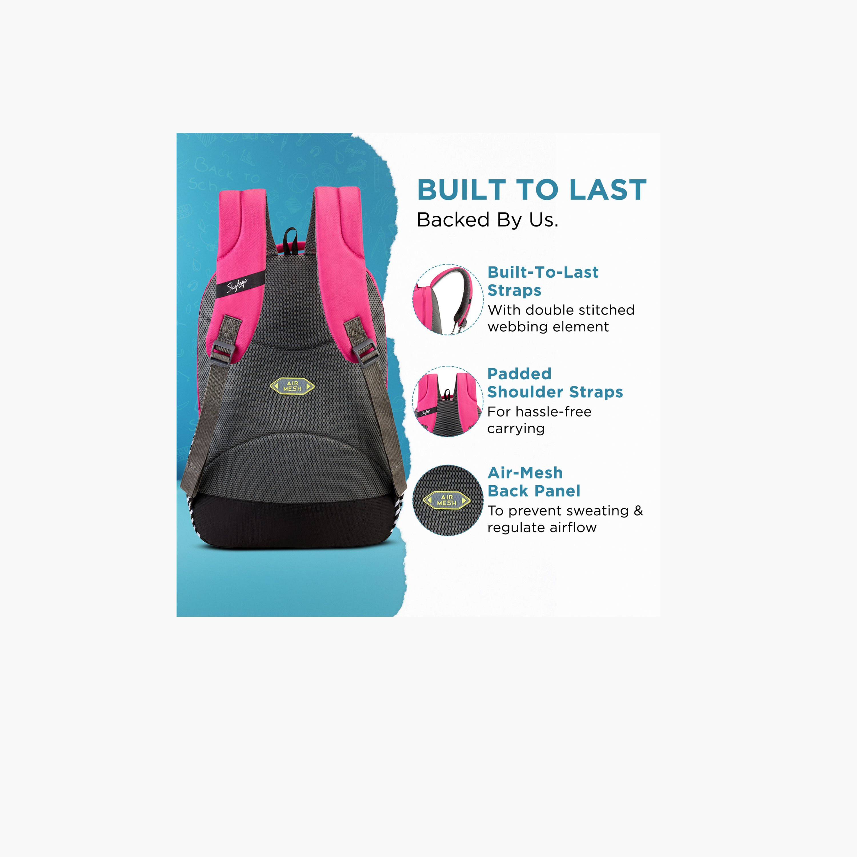 Skybags 38 L Backpack, Polyester, Adjustable Shoulder Strap | Stash-01-school-bagsandbackpacks-backpacks-image-3