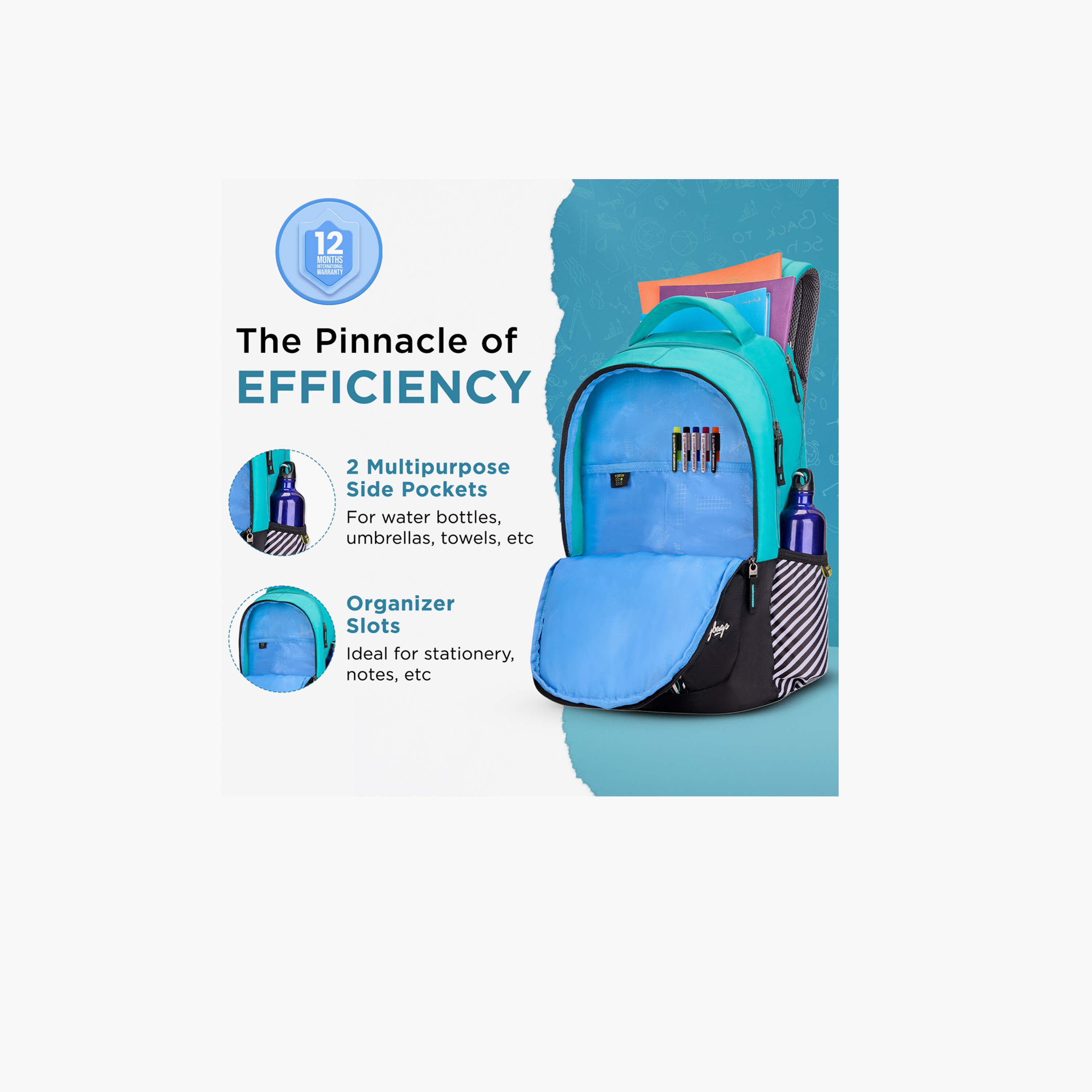 Skybags 38 L Backpack, Polyester, Adjustable Shoulder Strap | Stash-02-school-bagsandbackpacks-backpacks-image-4
