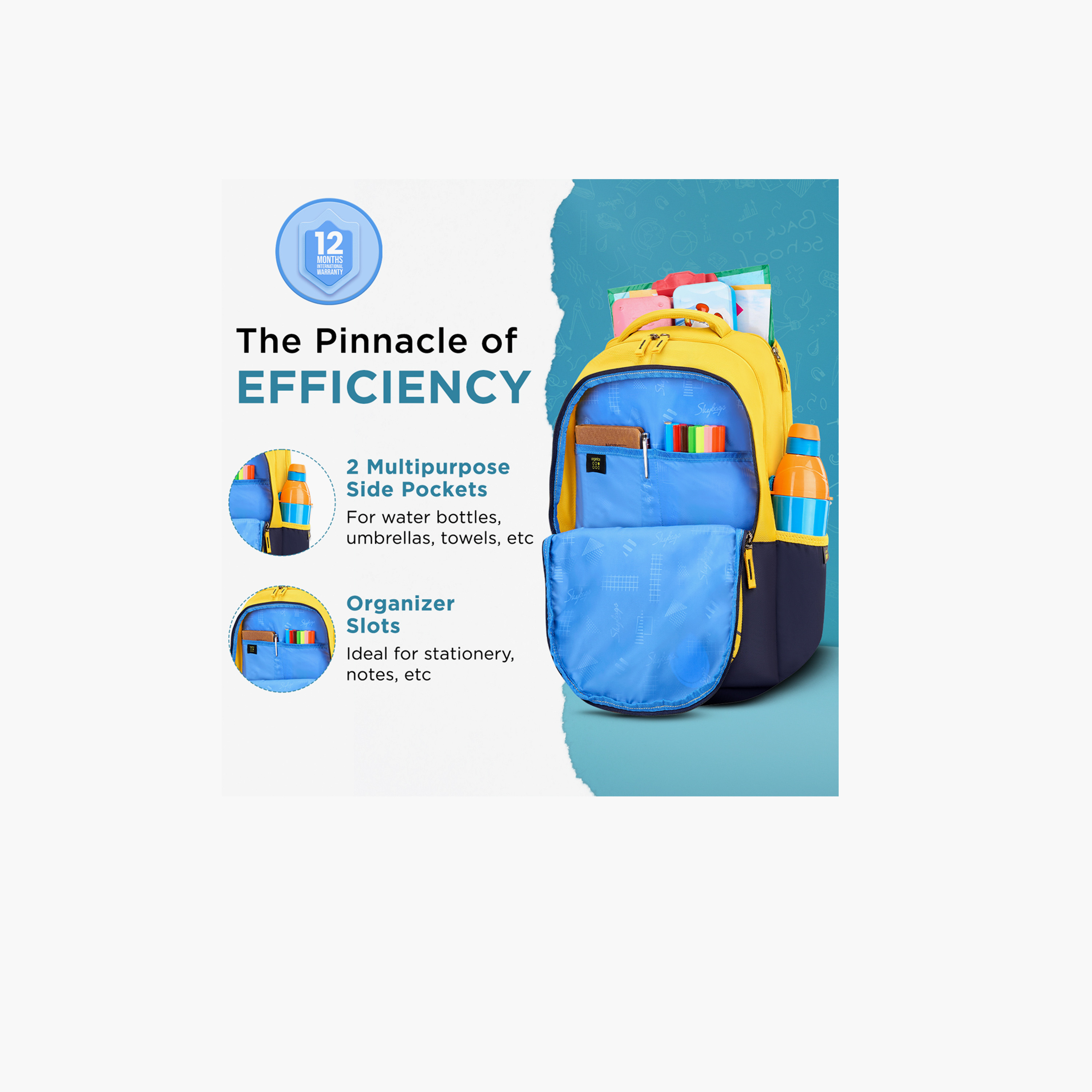 Skybags 38 L Backpack, Polyester, Adjustable Shoulder Strap | Stash-05-school-bagsandbackpacks-backpacks-image-4