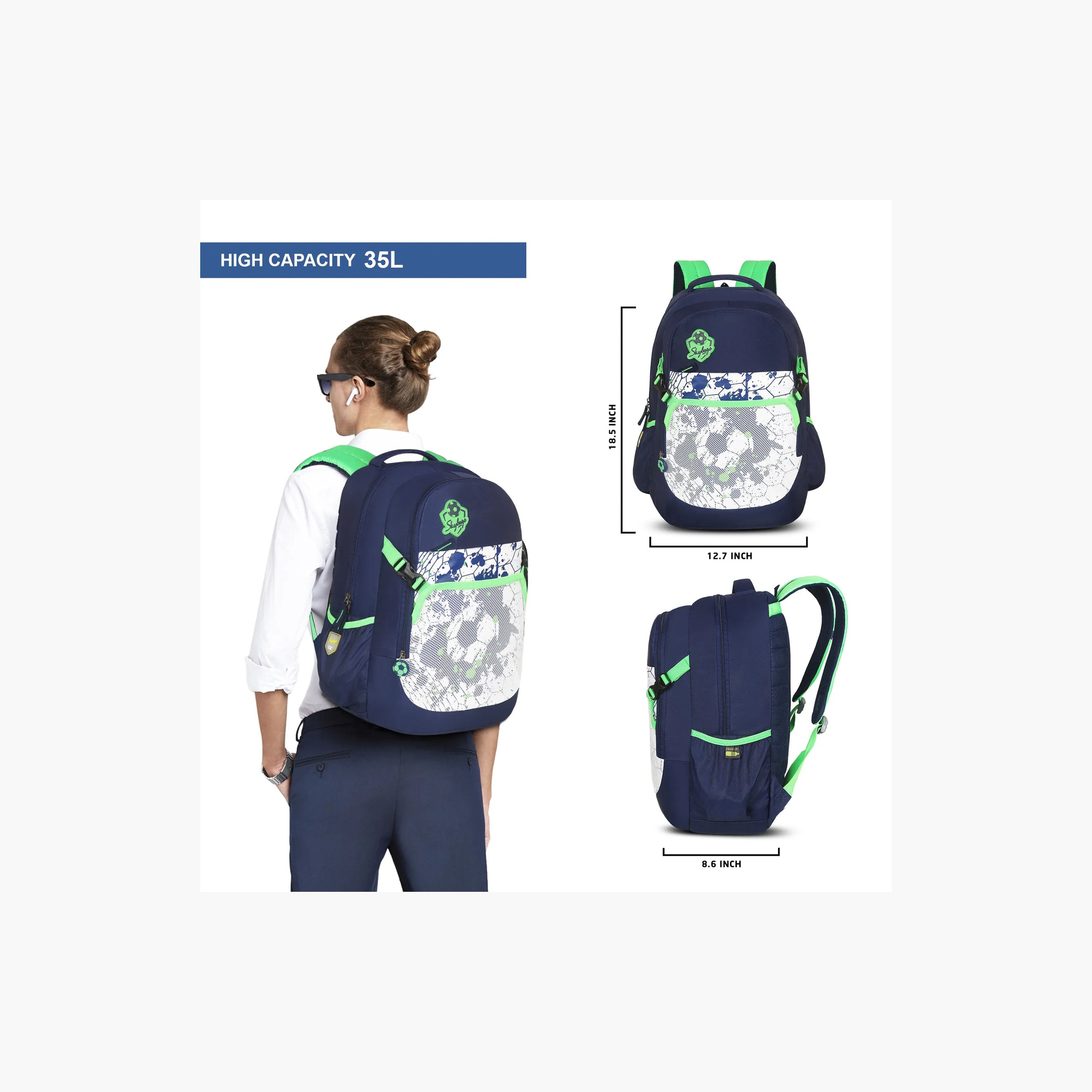 سكاي باغ- شنطة ظهر 29 لتر، بوليستر، حزام كتف قابل للتعديل | STRIKE21-school-bagsandbackpacks-backpacks-image-2