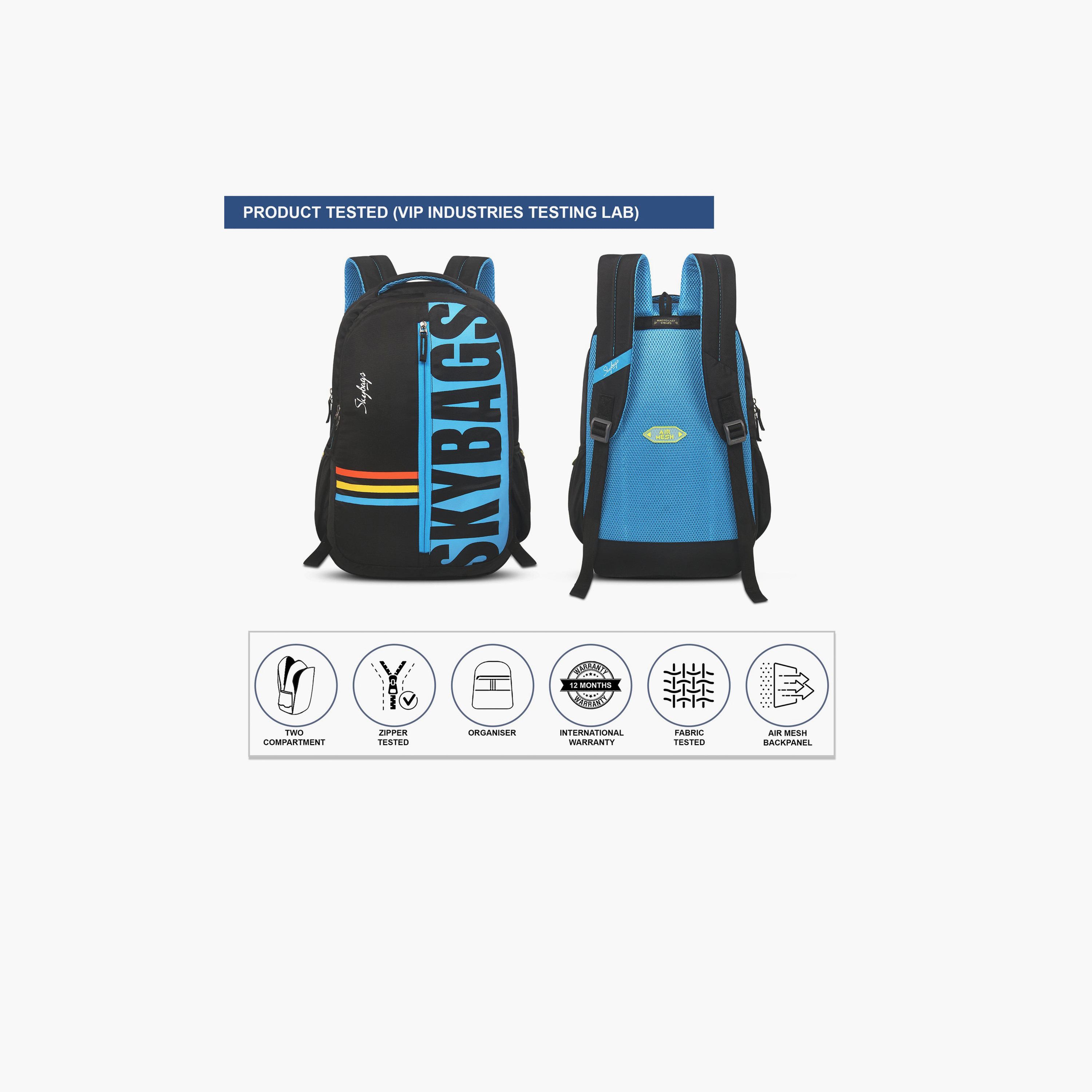 Skybags 22 L Backpack, Polyester, Adjustable Shoulder Strap | KREW-2-school-bagsandbackpacks-backpacks-image-4