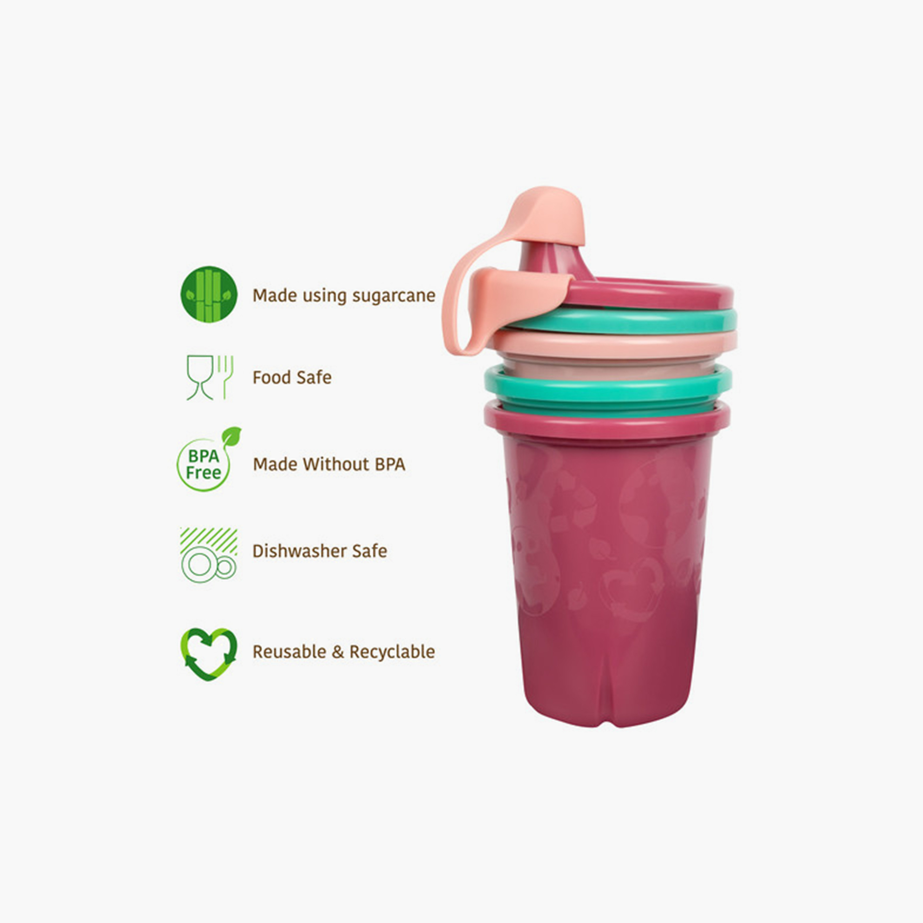 Pack of 3 The First Years GreenGrown Reusable Sippy Cup, 296 ml-baby-feeding-mealtimeessentials-image-5