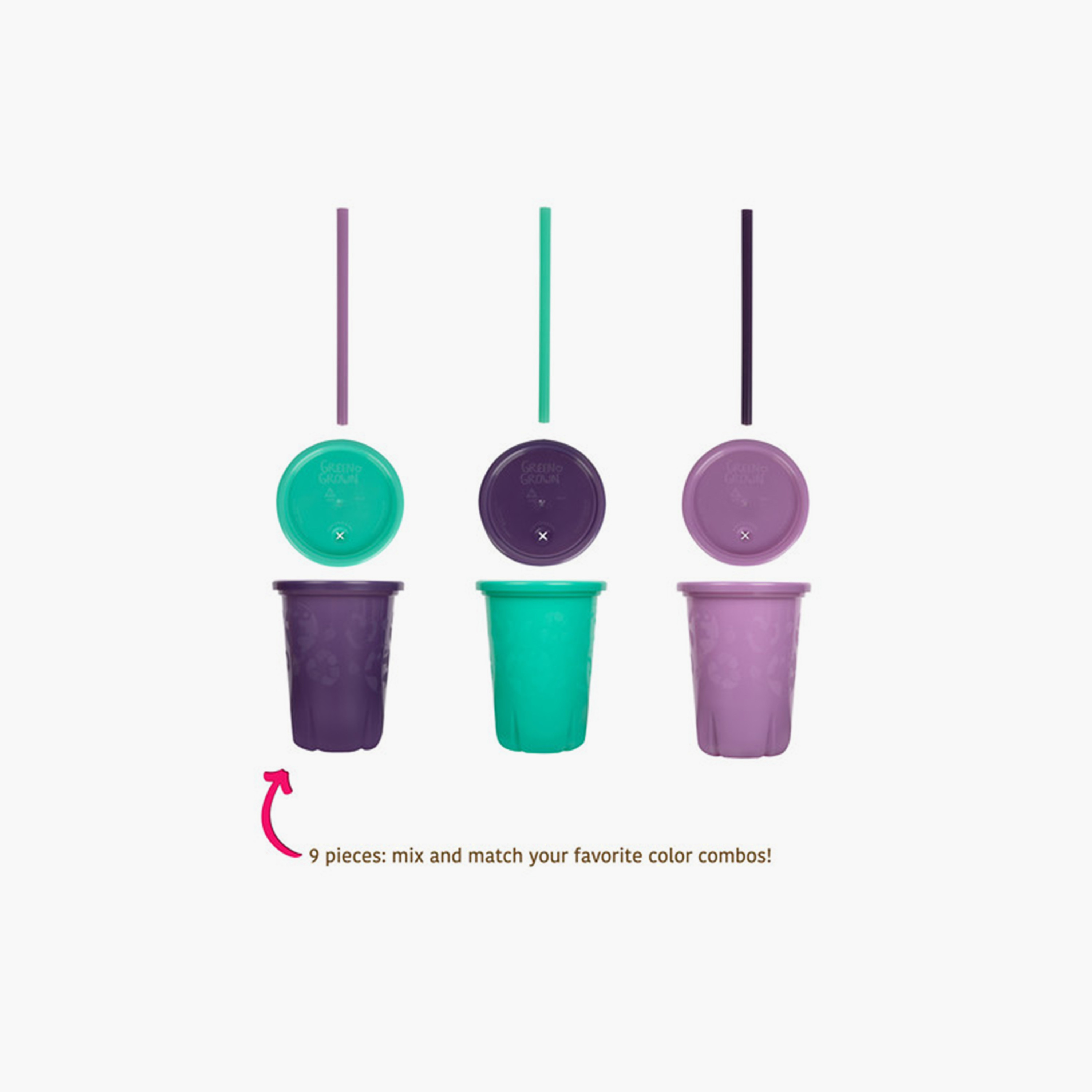 Pack of 3 The First Years GreenGrown Reusable Straw Cup, 295 ml-baby-feeding-mealtimeessentials-image-2