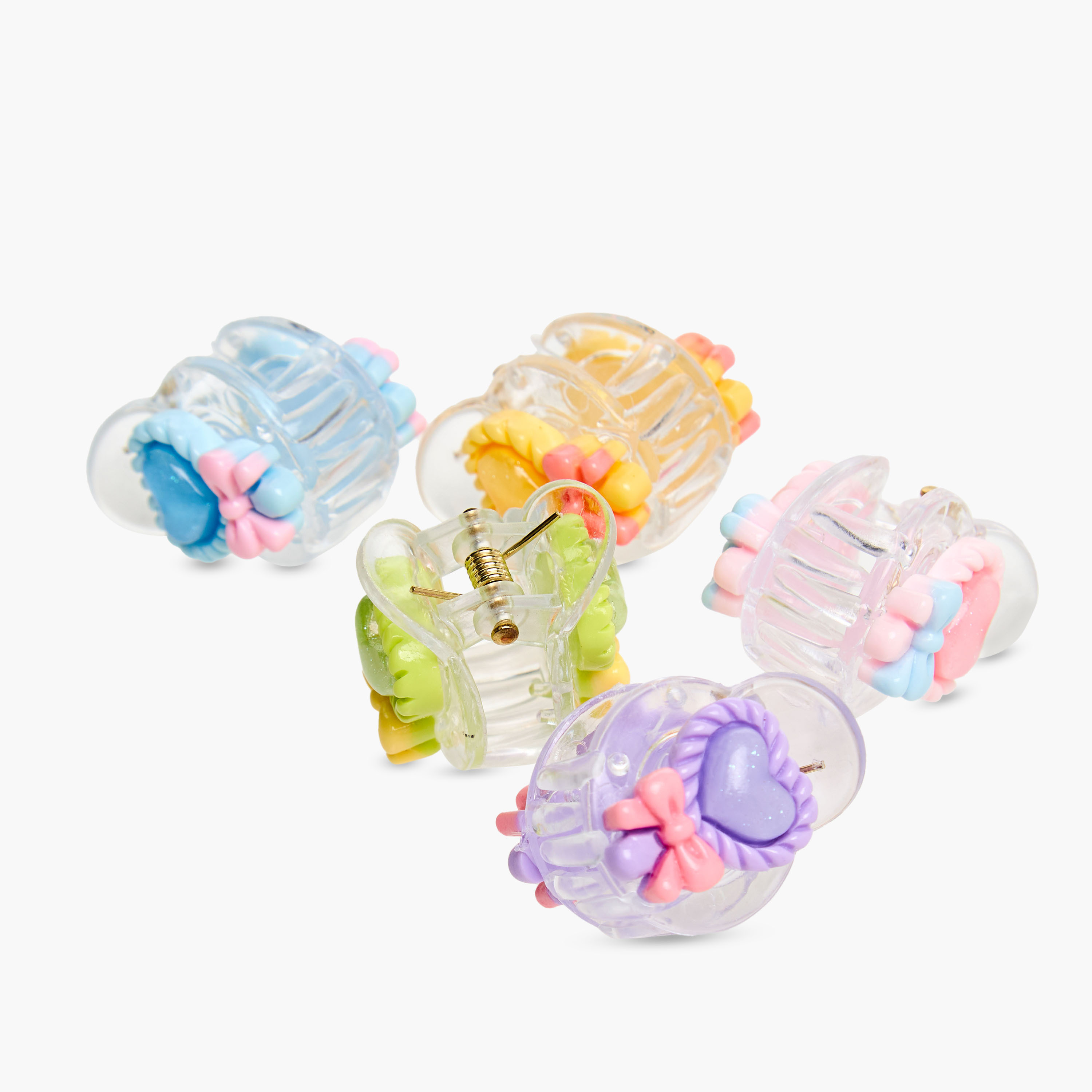 مشابك شعر للبنات مزينة بالقلوب من تشارمز - بوليستر - طقم 10-girls-accessories-hairaccessories-image-9