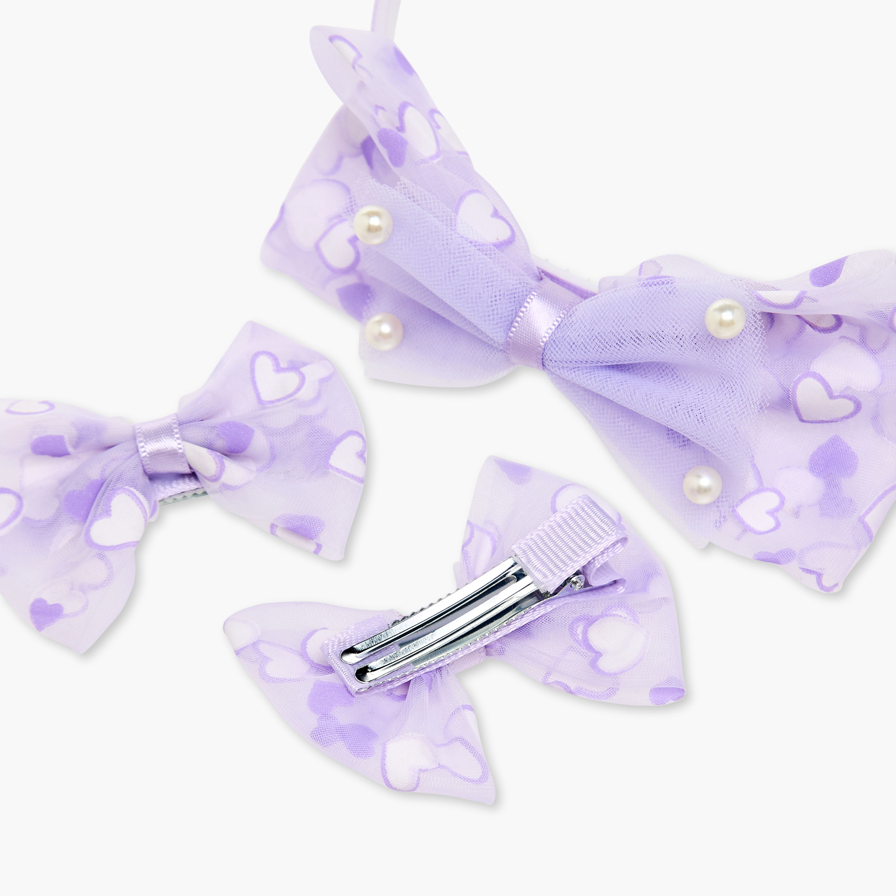 Charmz Girls Hairband with Hair Clips - Polyester - Set of 3-girls-accessories-hairaccessories-image-6