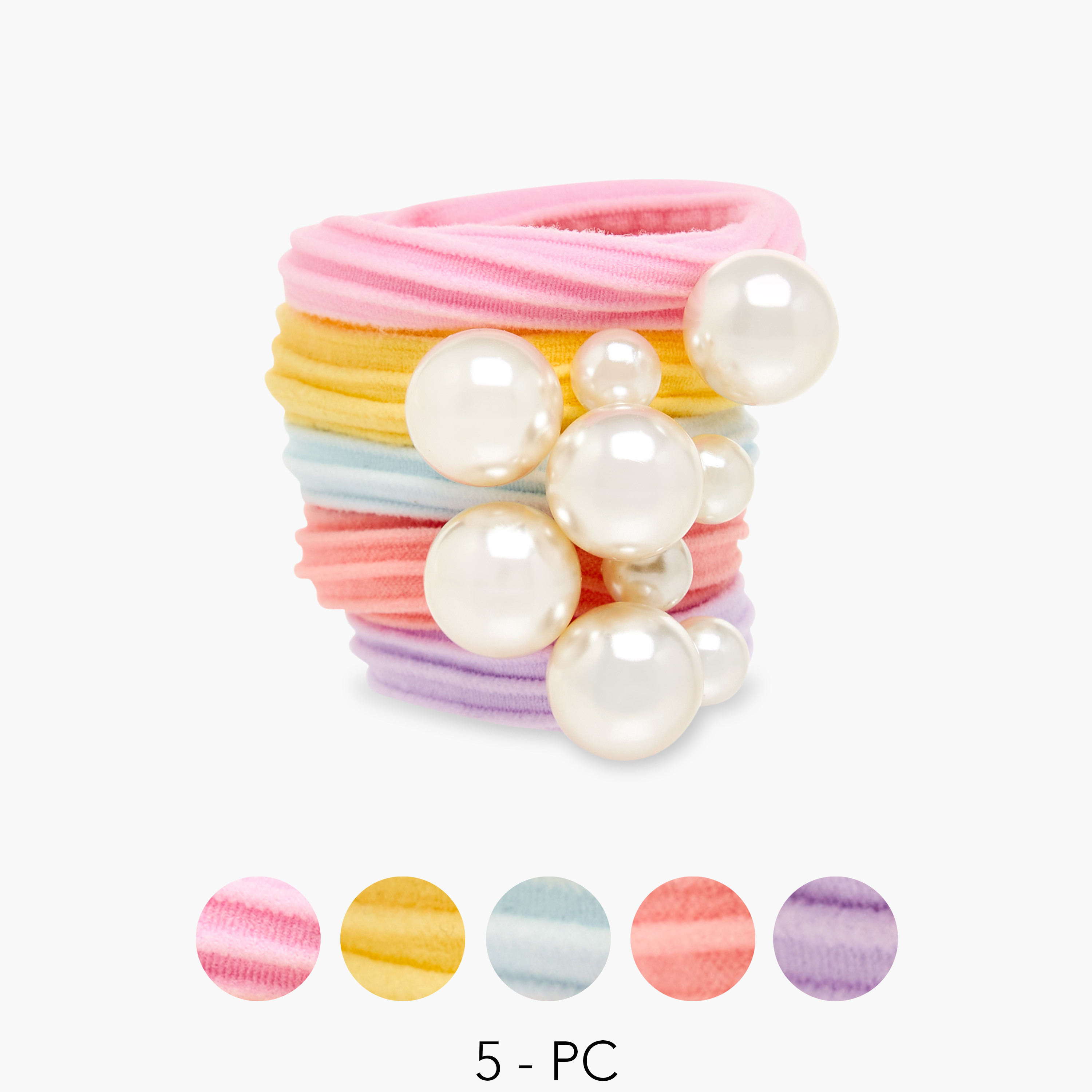 ربطات شعر باللؤلؤ للبنات من تشارمز - طقم 5 قطع-girls-accessories-hairaccessories-image-1