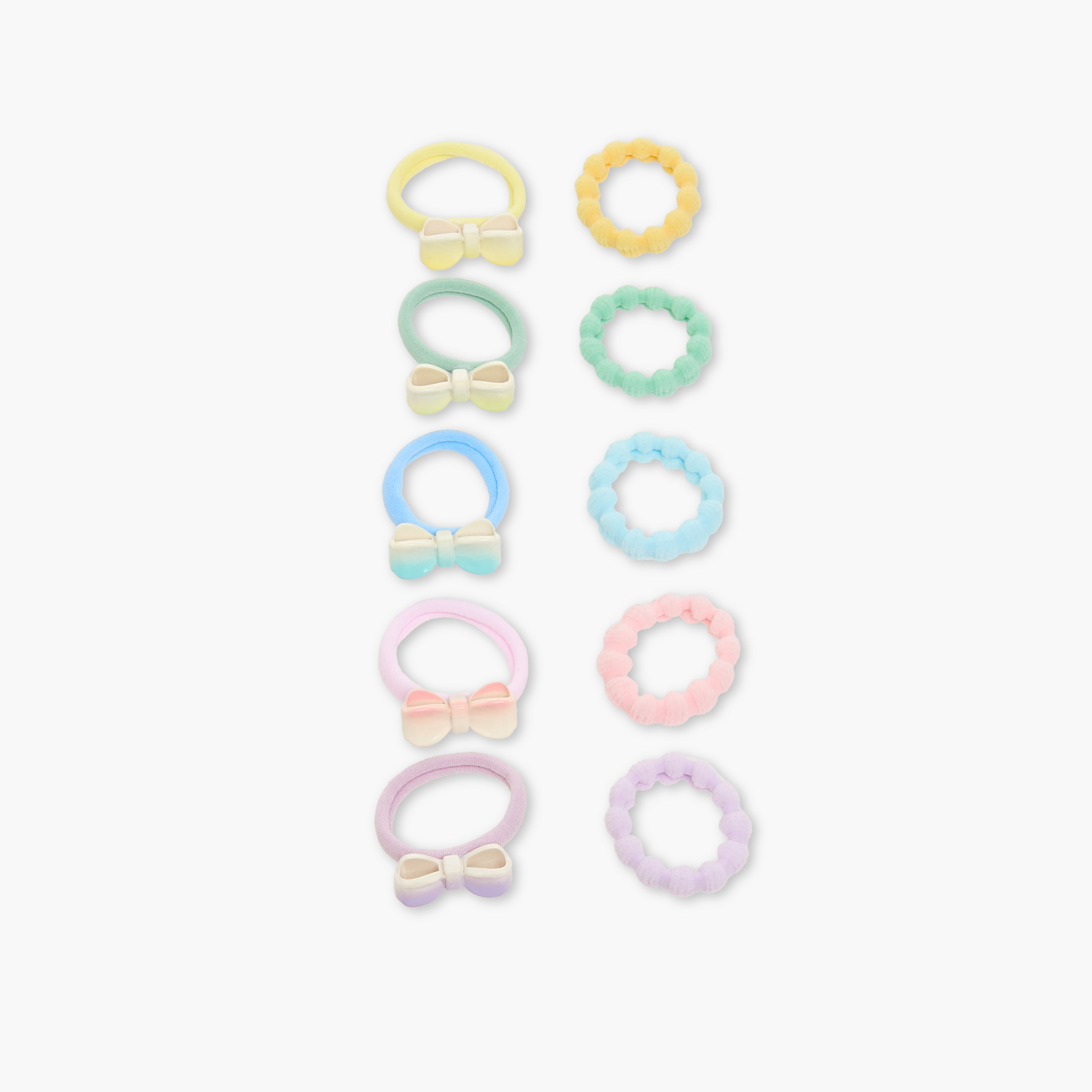 Charmz Girls Hair Tie with Elastic - Polyester - Set of 10-girls-accessories-hairaccessories-image-3