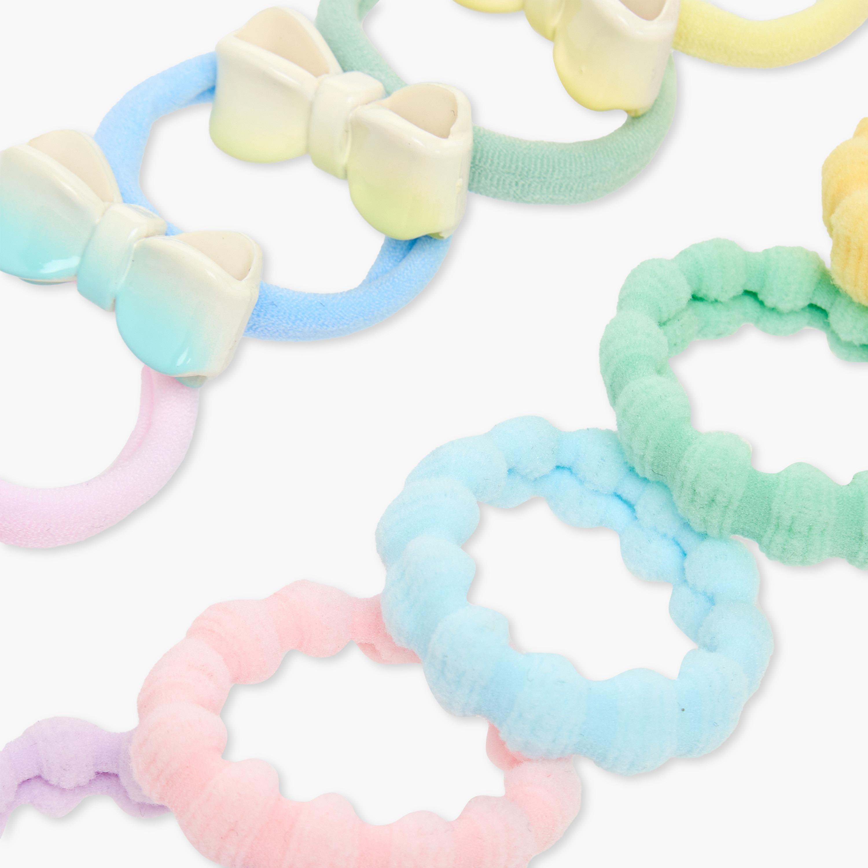 Charmz Girls Hair Tie with Elastic - Polyester - Set of 10-girls-accessories-hairaccessories-image-4