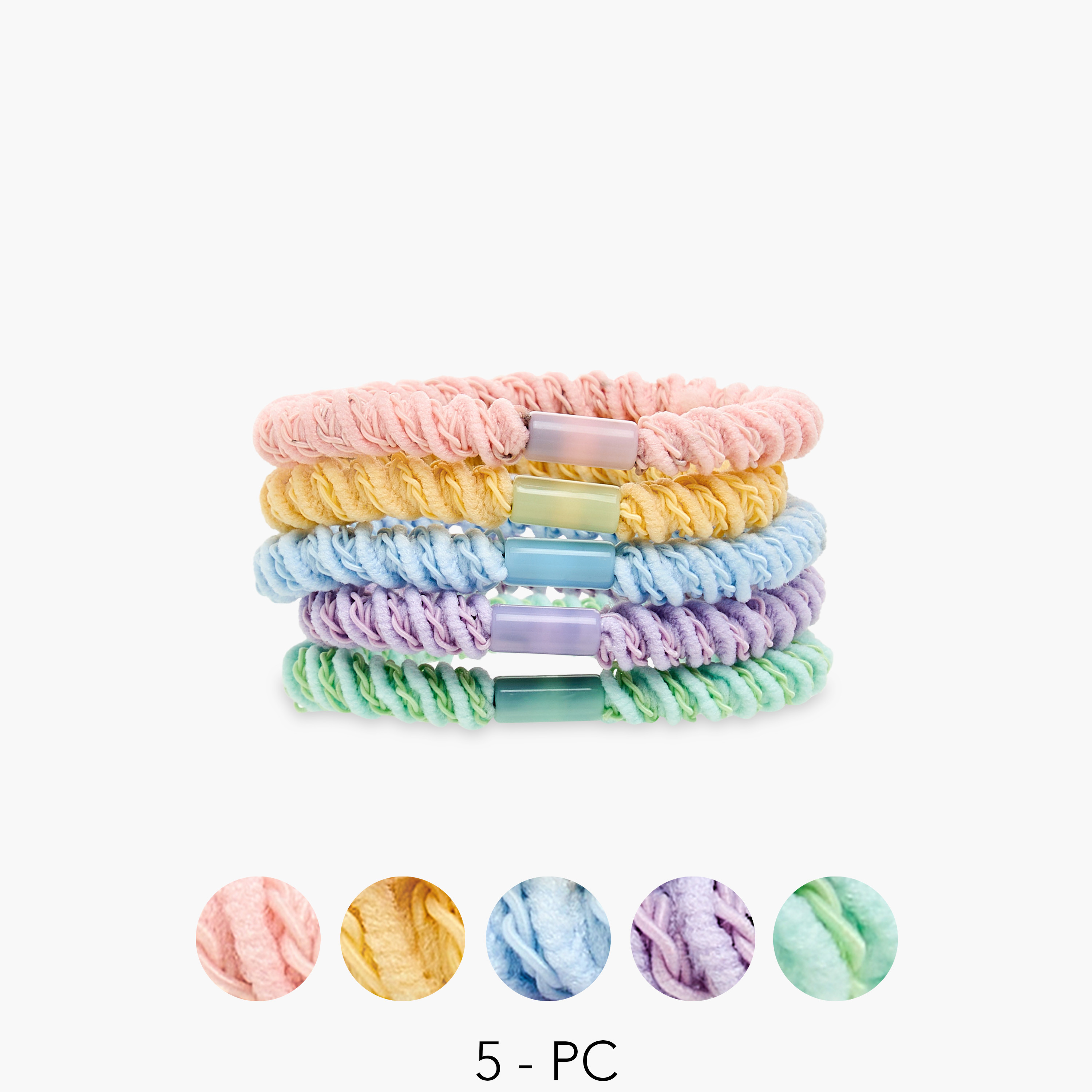 ربطات شعر للبنات من تشارمز - بوليستر - طقم من 5 قطع-girls-accessories-hairaccessories-image-1