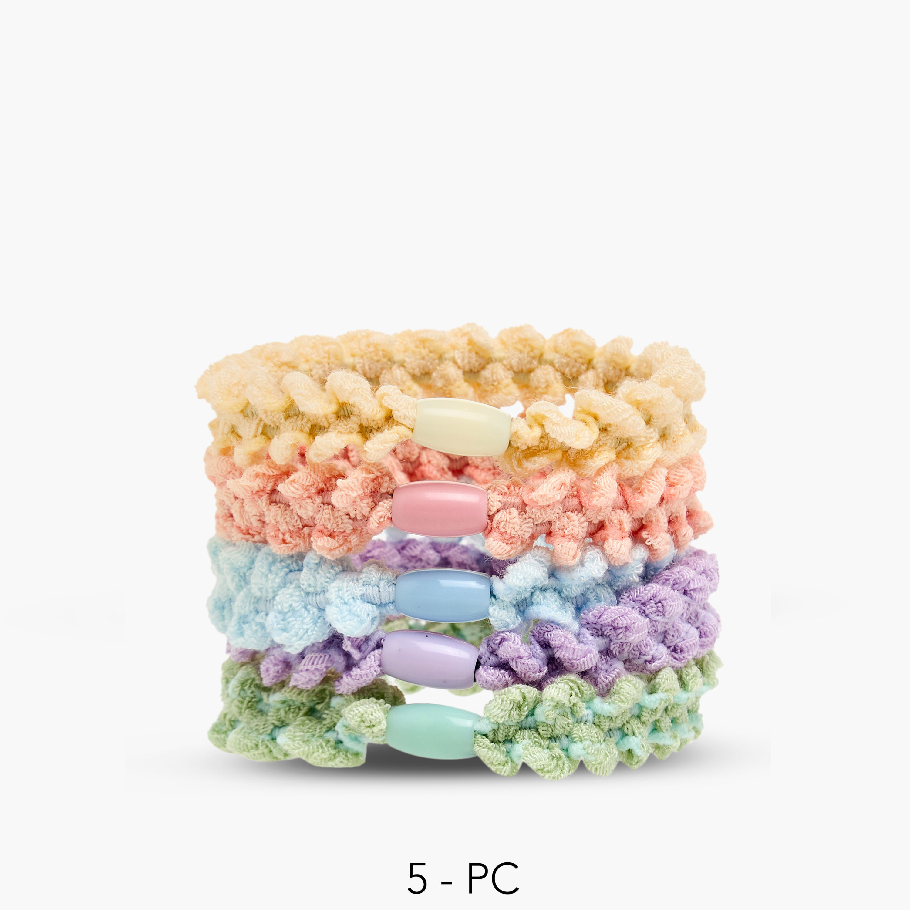 Charmz Girls Hair Tie with Braid Accent - Polyester - Set of 5-girls-accessories-hairaccessories-image-1