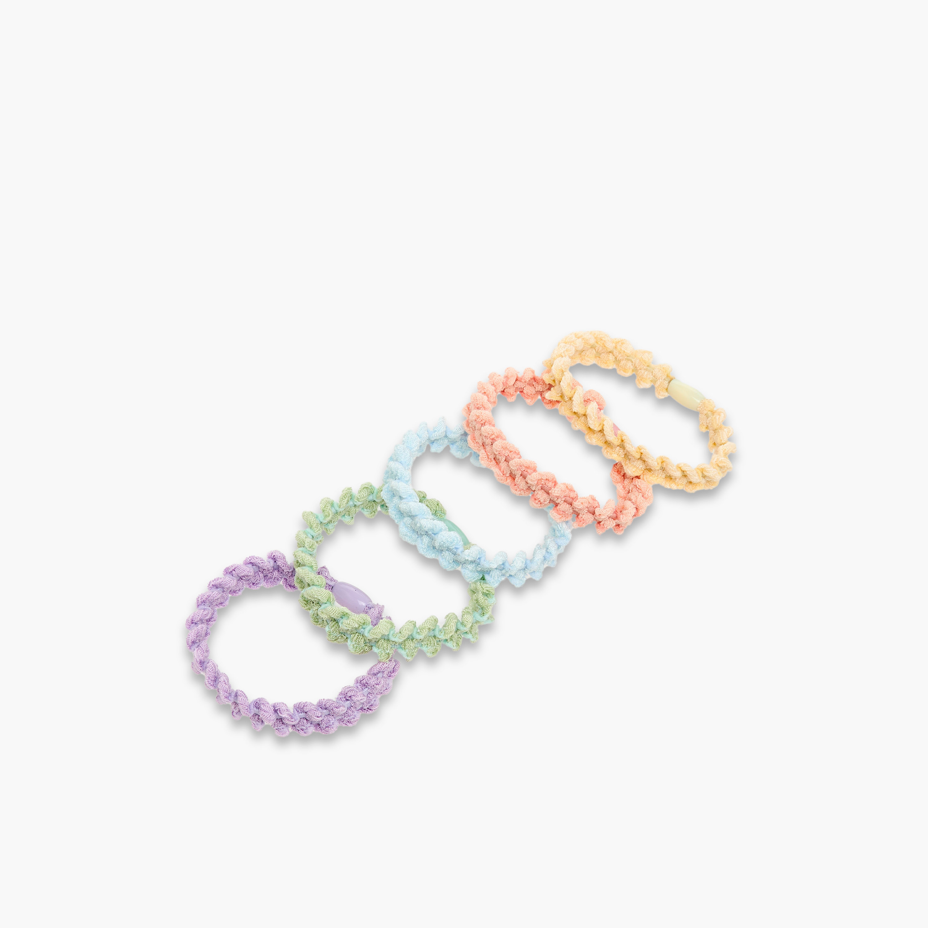 Charmz Girls Hair Tie with Braid Accent - Polyester - Set of 5-girls-accessories-hairaccessories-image-3