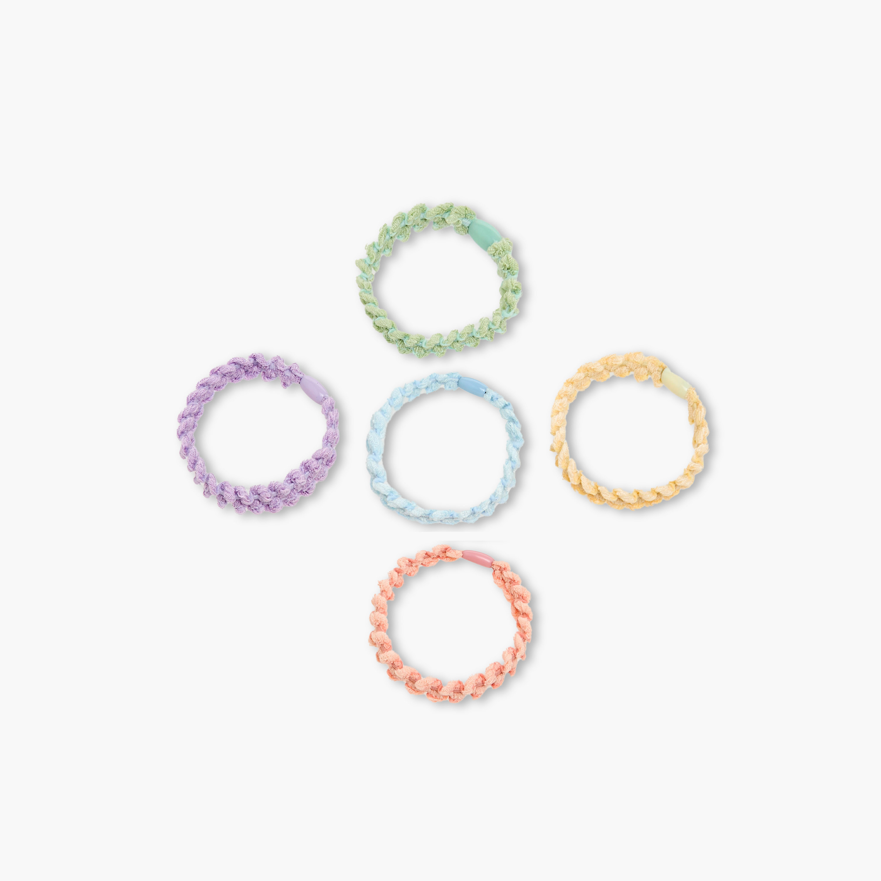 Charmz Girls Hair Tie with Braid Accent - Polyester - Set of 5-girls-accessories-hairaccessories-image-4